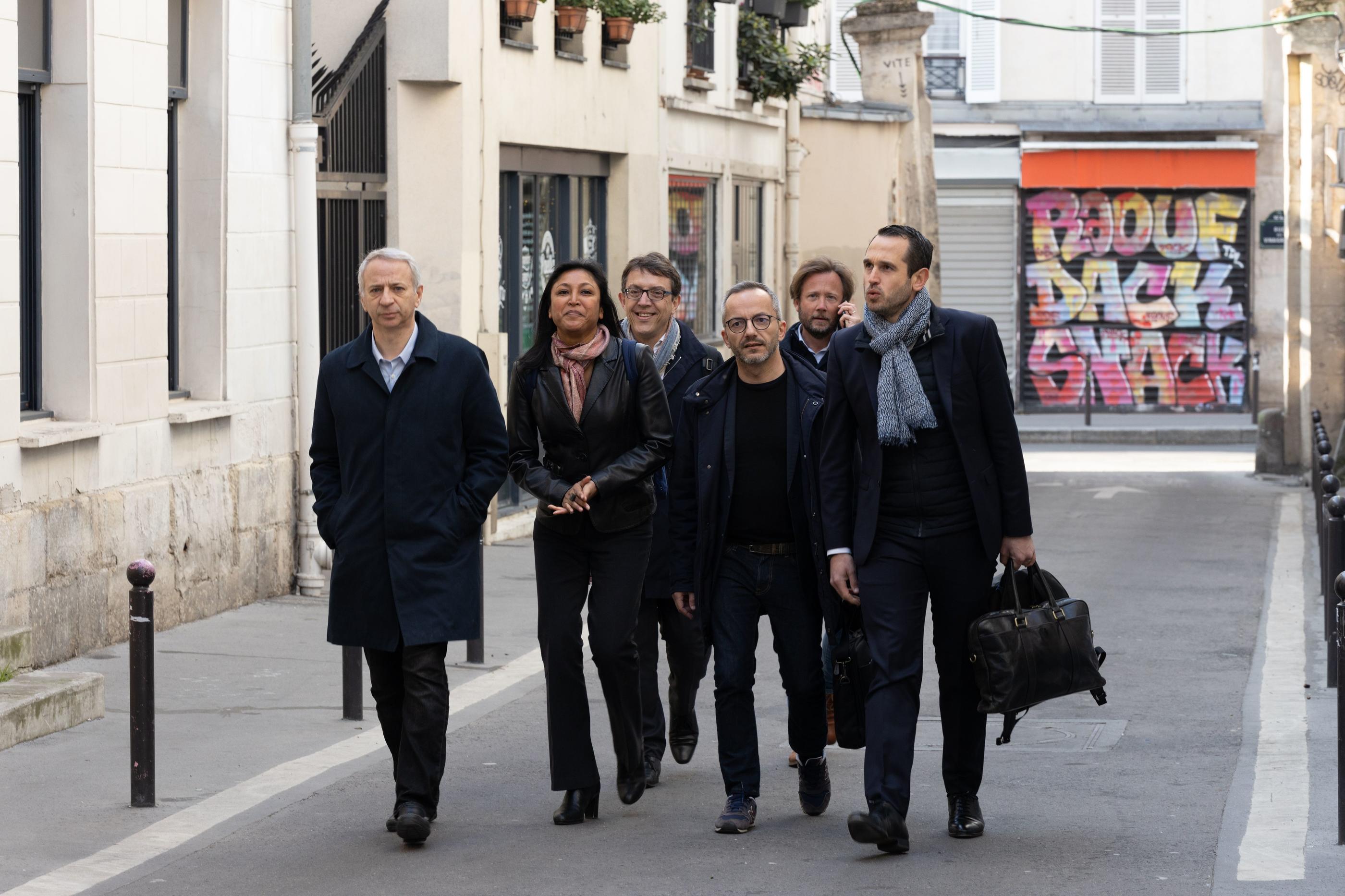 Mercredi 27 avril, une délégation du « Parti socialiste » était invitée au siège du parti « La France Insoumise » pour se concerter sur une potentielle union de la gauche pour les législatives.  LP/Stephane Duprat