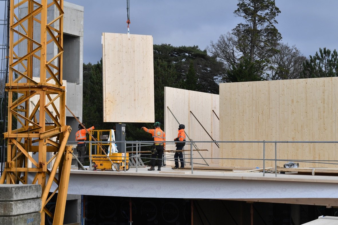 OBM Construction est spécialisé dans la construction bois et réalise de nombreux équipements scolaires, comme ce lycée à Nantes. ©Jean-Dominique Billaud