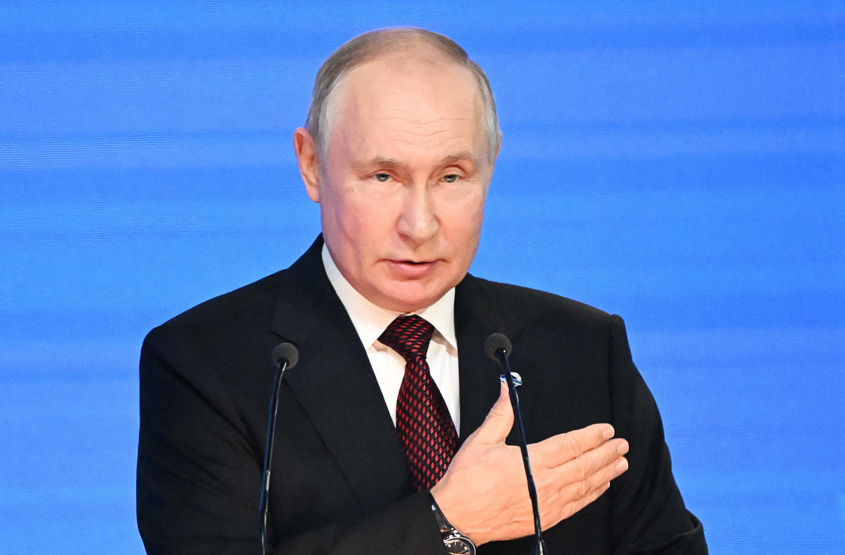 Le président russe s'est exprimé au cours du forum politique de Valdaï en Russie. AFP/Sergei GUNEYEV