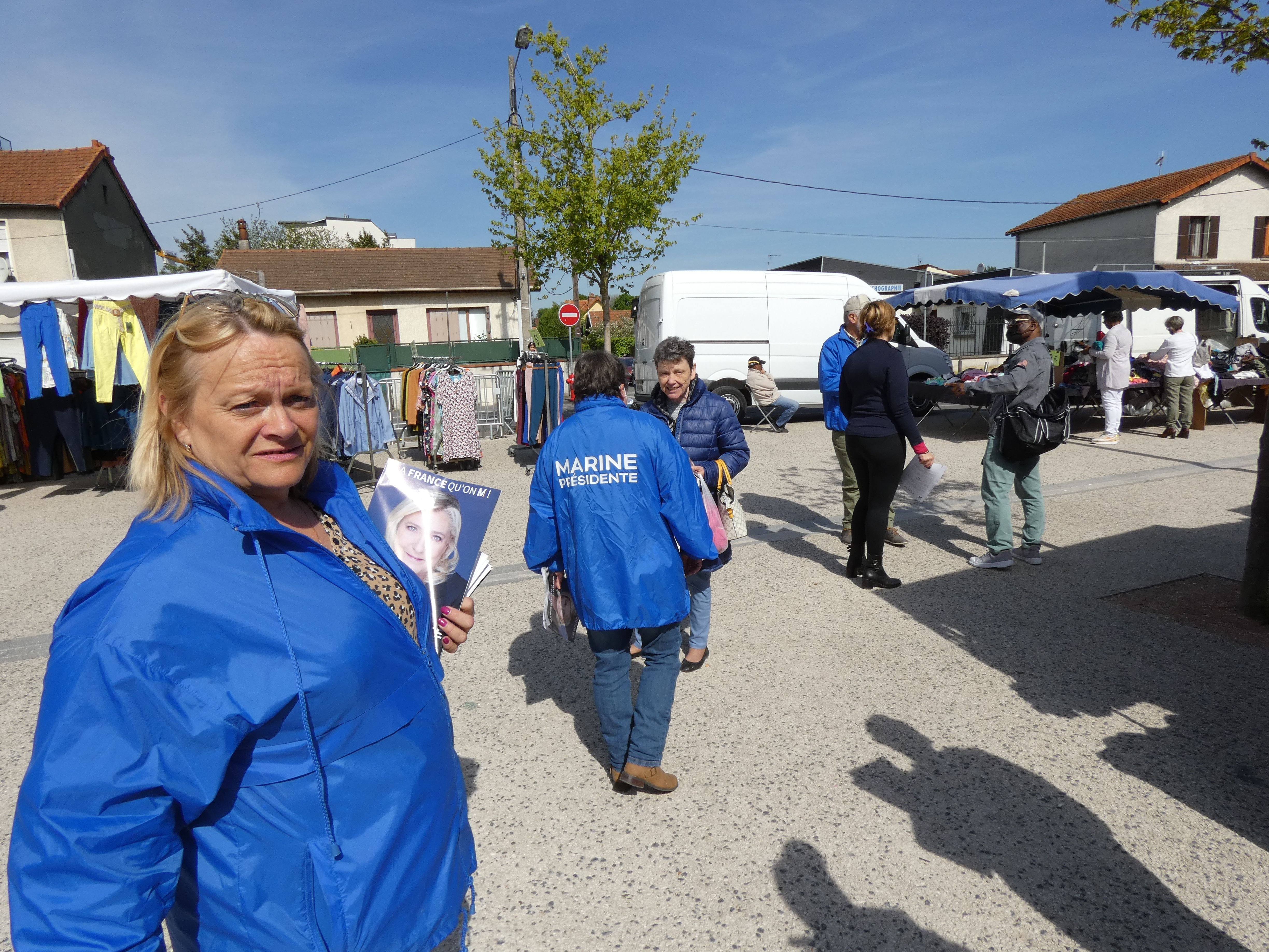 Chilly-Mazarin, le 21 avril. Nathalie Carvalho, la présidente de la fédération du Rassemblement national en Essonne, est qualifiée pour le second tour dans la deuxième circonscription de l'Essonne.