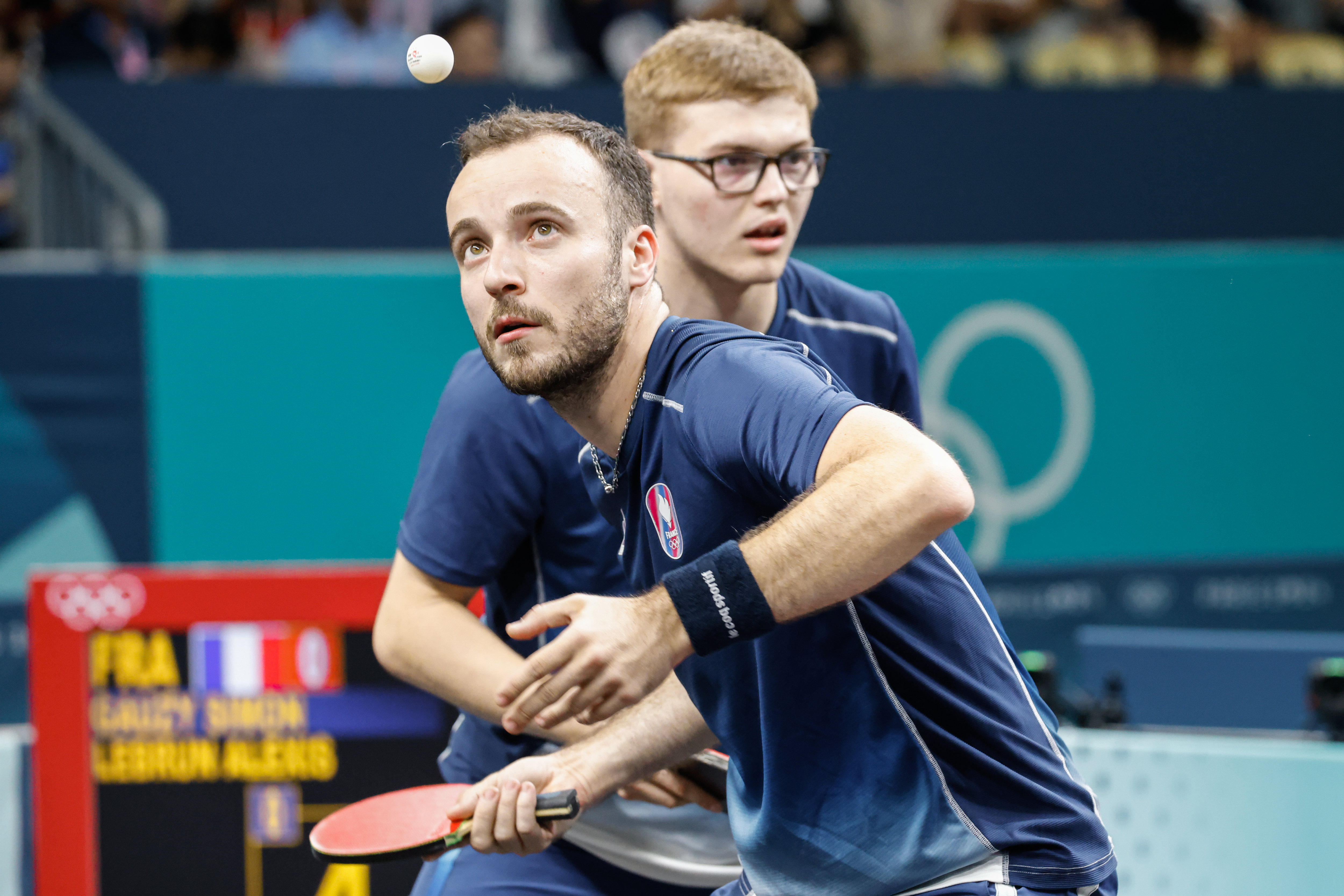 À l'image de Simon Gauzy et Alexis Lebrun, les Bleus ont - un petit temps seulement - réussi à tenir les Chinois. Il faudra capitaliser sur ces bonnes performances pour aller chercher le bronze contre le Japon. LP/Olivier Corsan