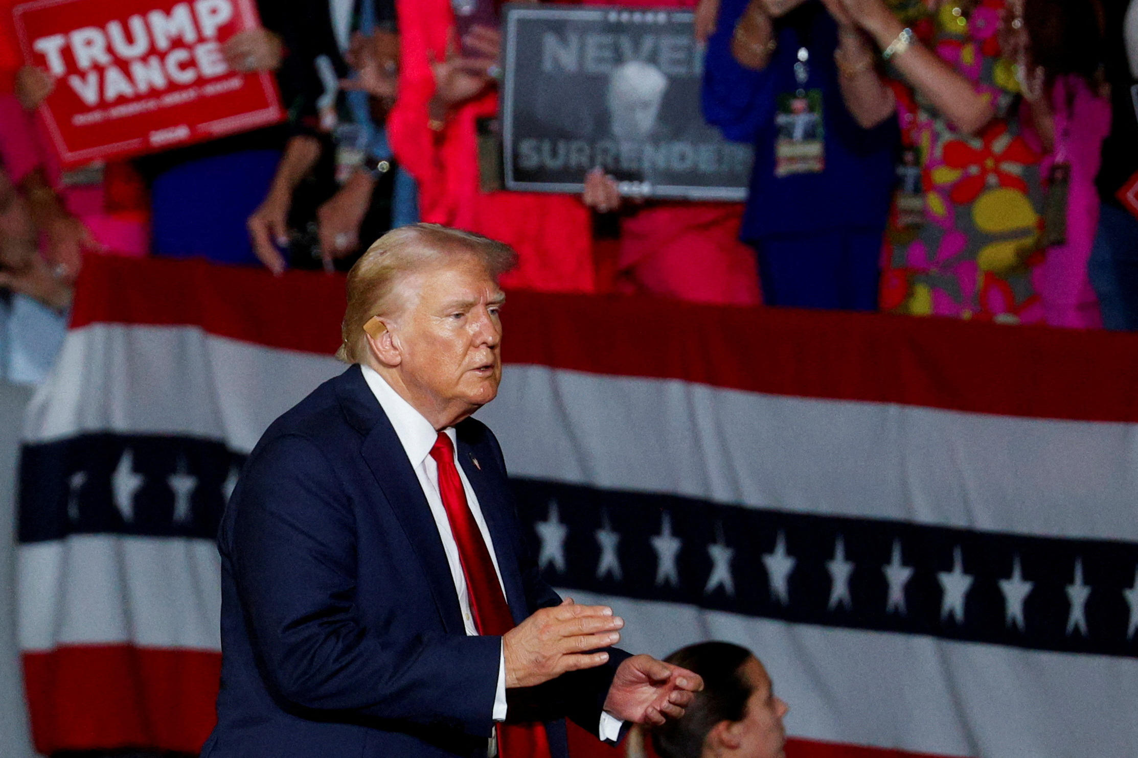 Donald Trump a critiqué la cérémonie d'ouverture "honteuse" des Jeux olympiques de Paris. REUTERS/Marco Bello