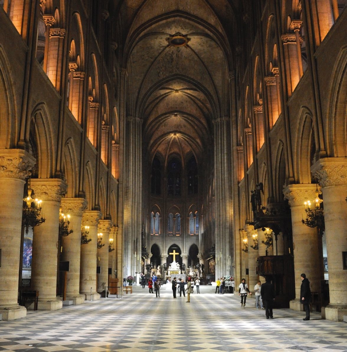 La préfiguration de la cathédrale de Paris à la fin des travaux montre une nef en grande partie dégagée de ses bancs. /Diocèse de Paris
