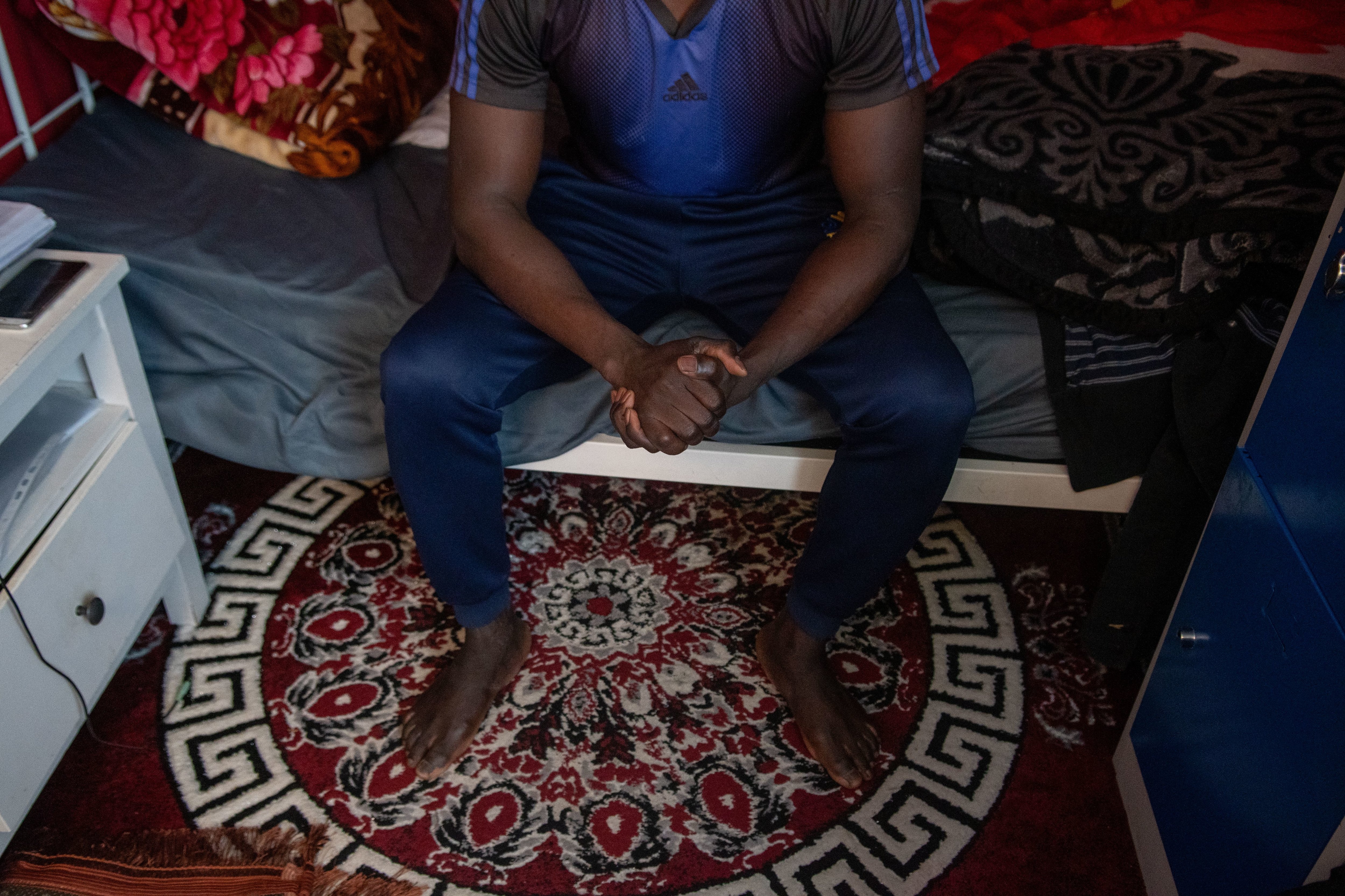 Le Tchadien Hamdan, 28 ans, a intégré ce squat en 2021 et est l'un des trois délégués des habitants. LP/Marion Sillion