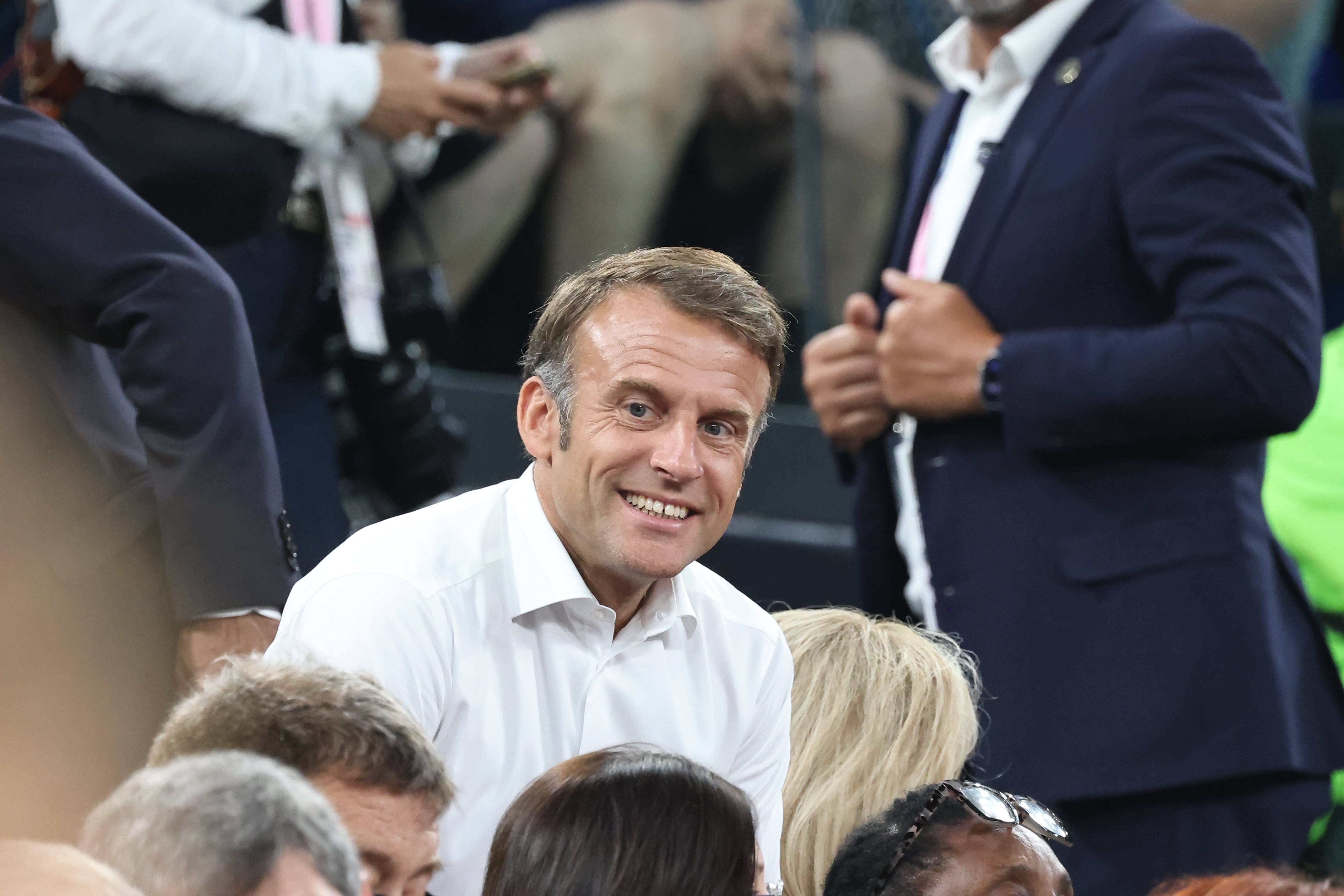 Emmanuel Macron a pris la parole ce lundi  en début d'après-midi, le lendemain de la cérémonie de clôture des Jeux olympiques de Paris 2024.
LP/Fred Dugit 