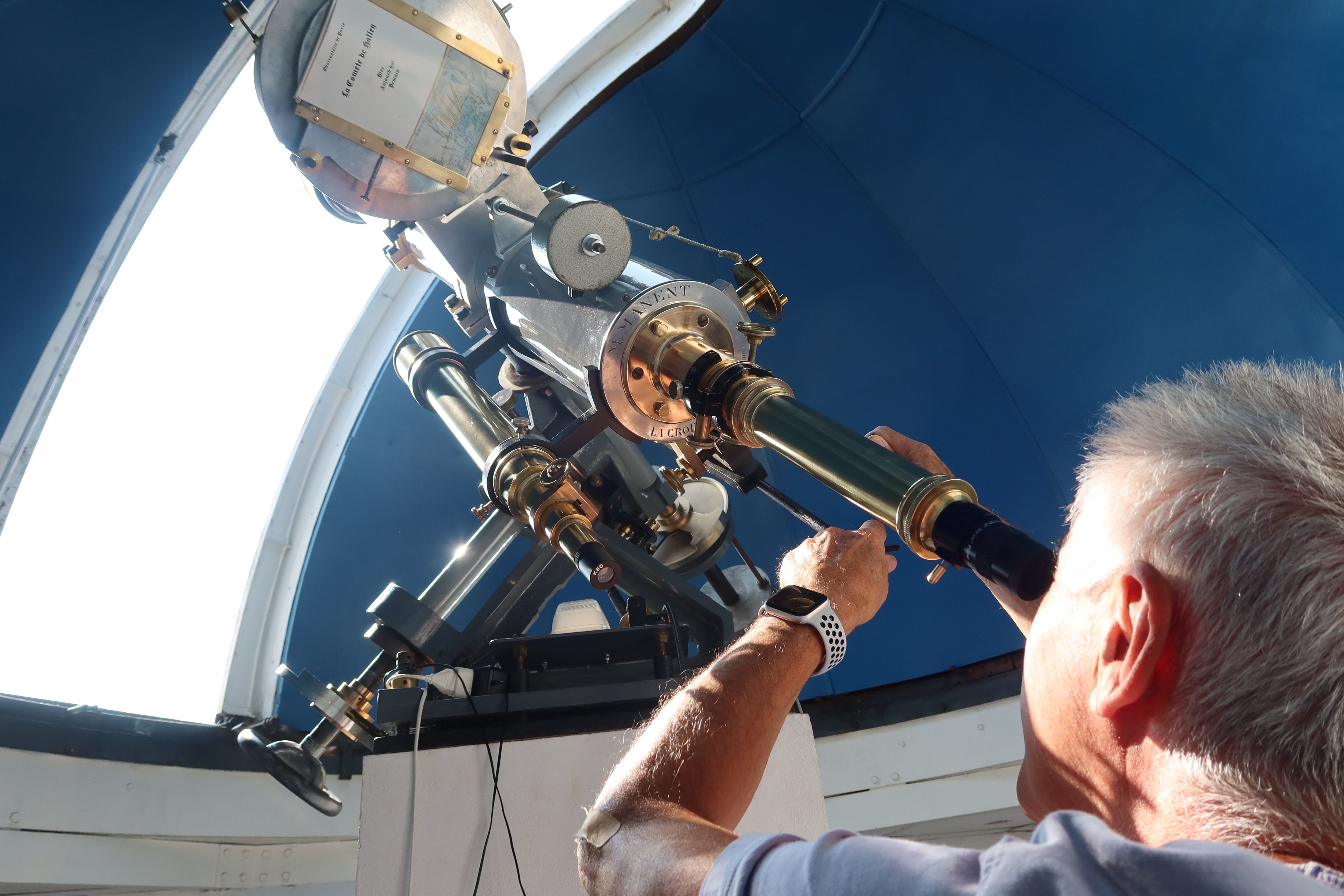 Thury-sous-Clermont (Oise), le 22 août 2024. La lunette de l'observatoire Charles-Lestras a été restaurée grâce aux dons de particuliers il y a bientôt dix ans. LP/Théo Uhart