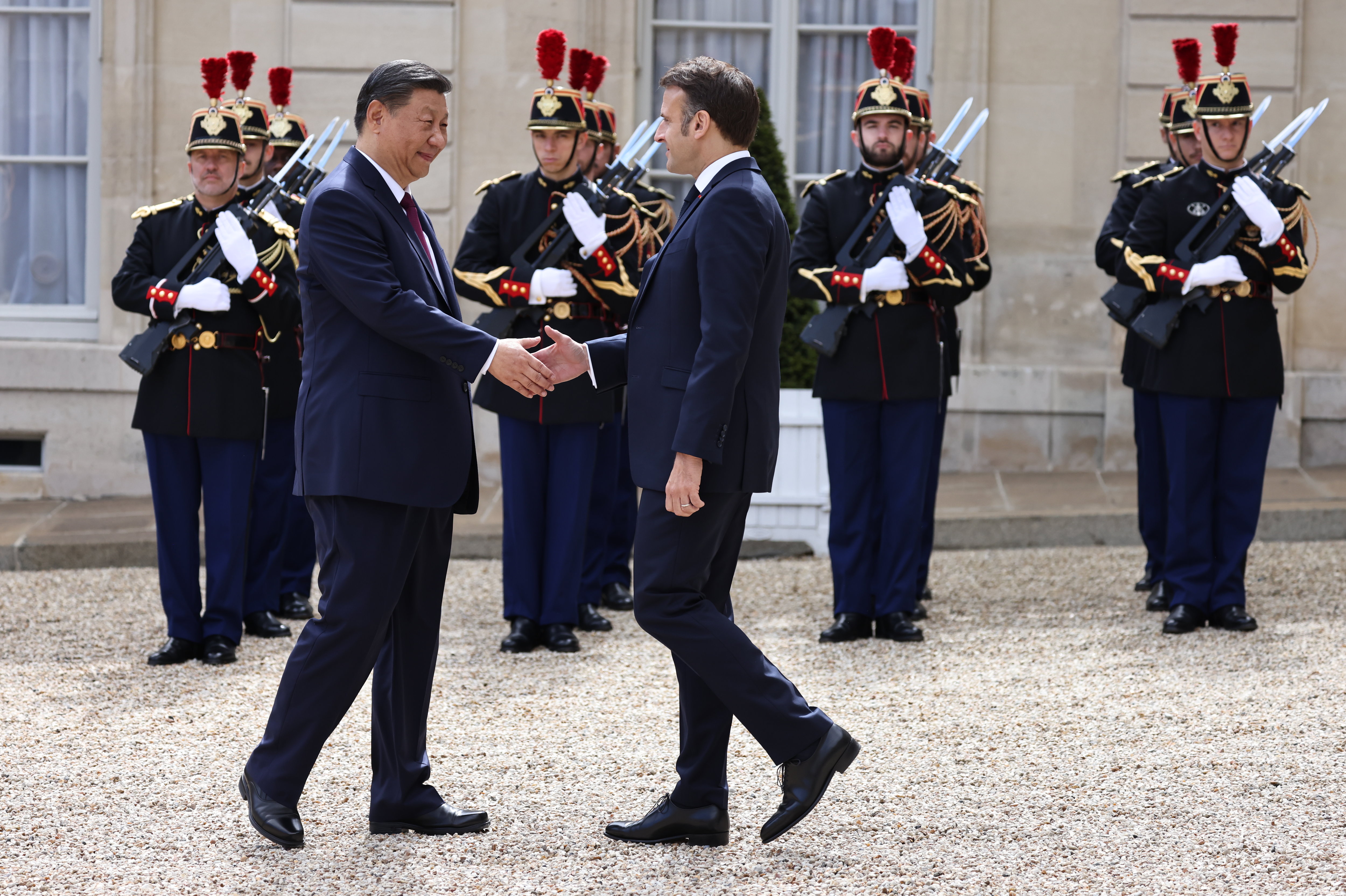 Le président Emmanuel Macron reçoit en visite d'Etat XI Jinping, président de la République populaire de Chine. LP / Fred Dugit