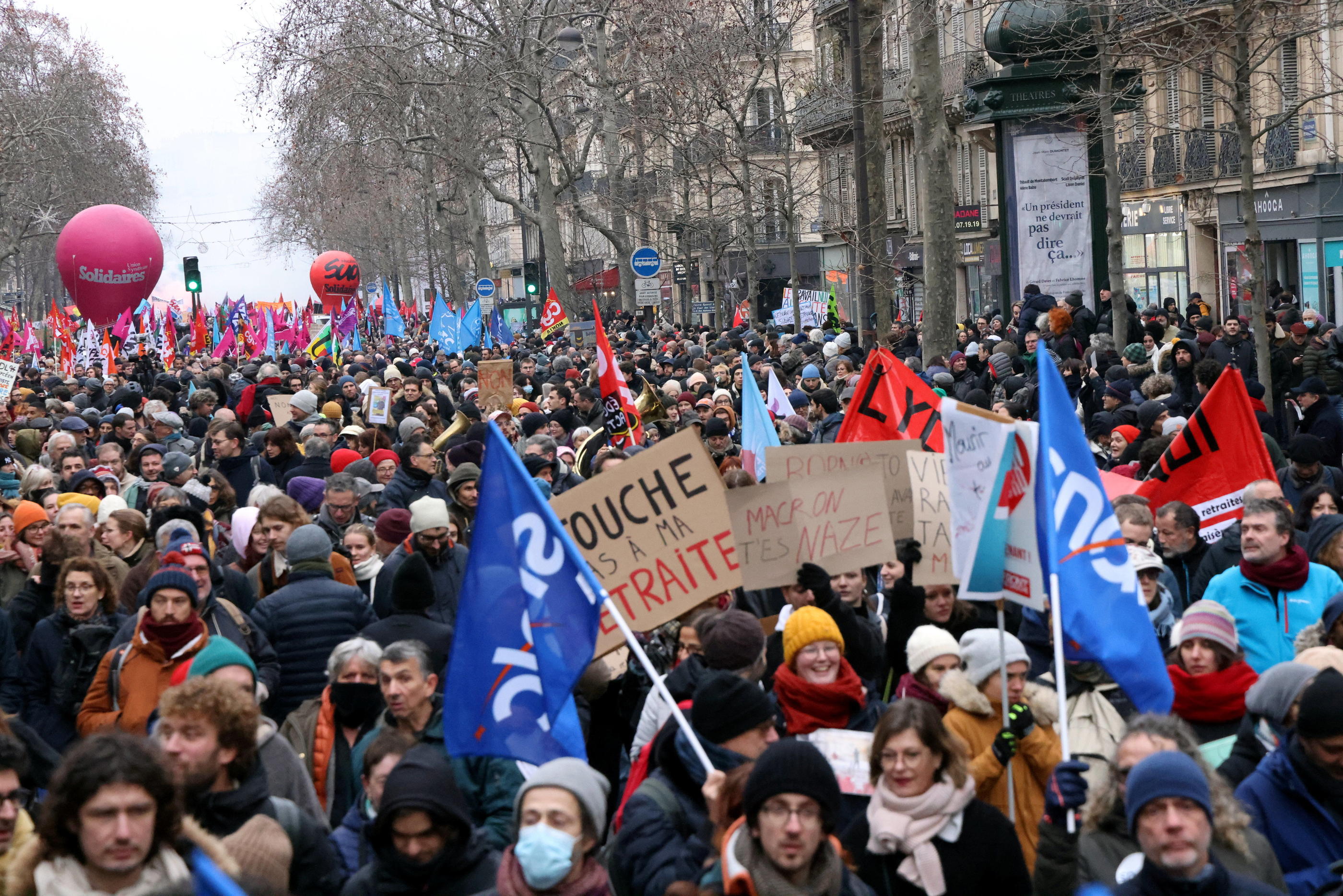 Le 19 janvier, 1,12 million de personnes, d’après le ministère de l’Intérieur — 2 millions, selon la CGT — avaient défilé partout en France, comme ici à Paris. LP/Jean-Baptiste Quentin