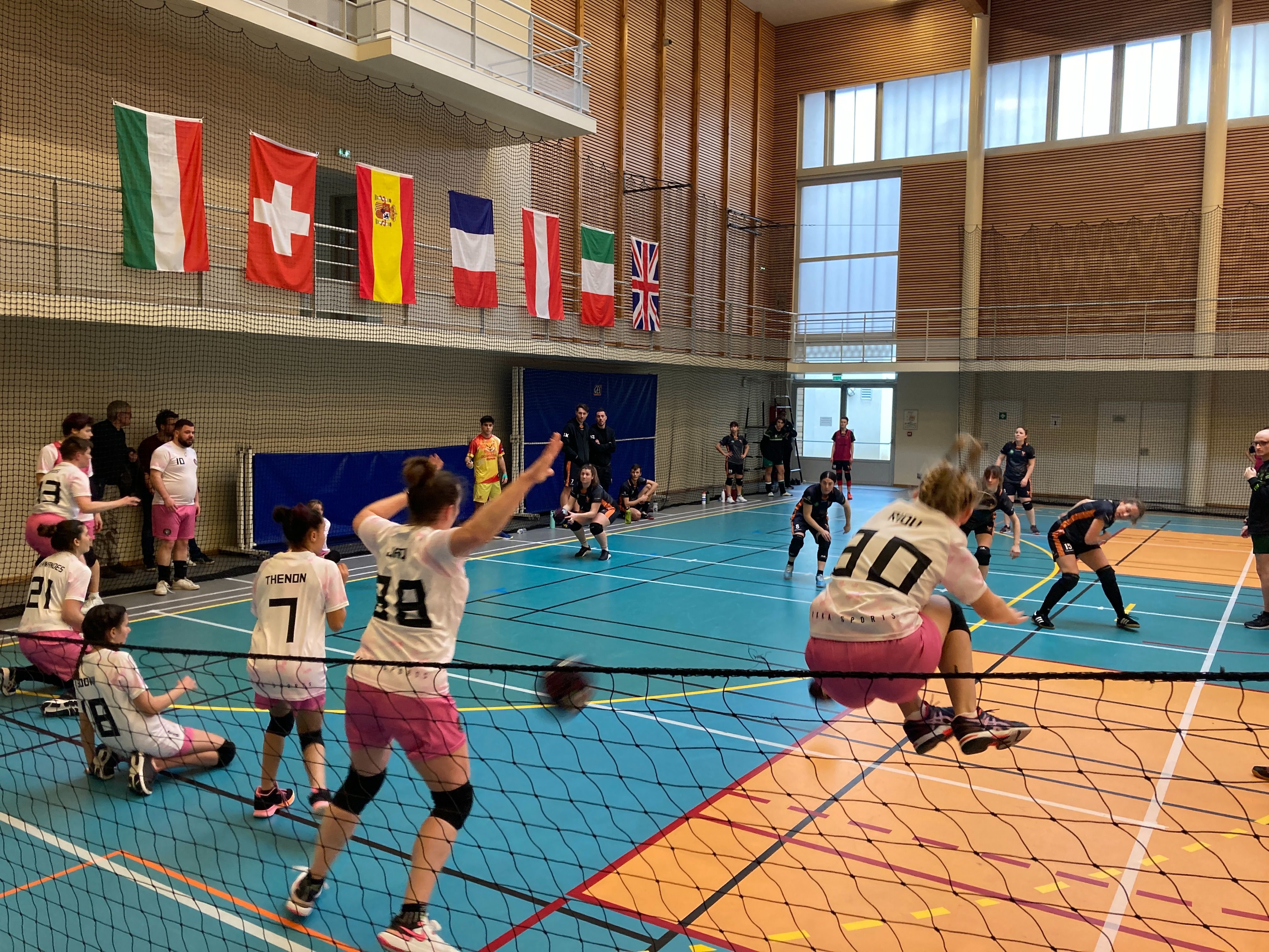 Villebon-sur-Yvette, ce samedi. Une quarantaine d'équipes sont en compétition à l'occasion de l'Euro de dodgeball. LP/Bartolomé Simon