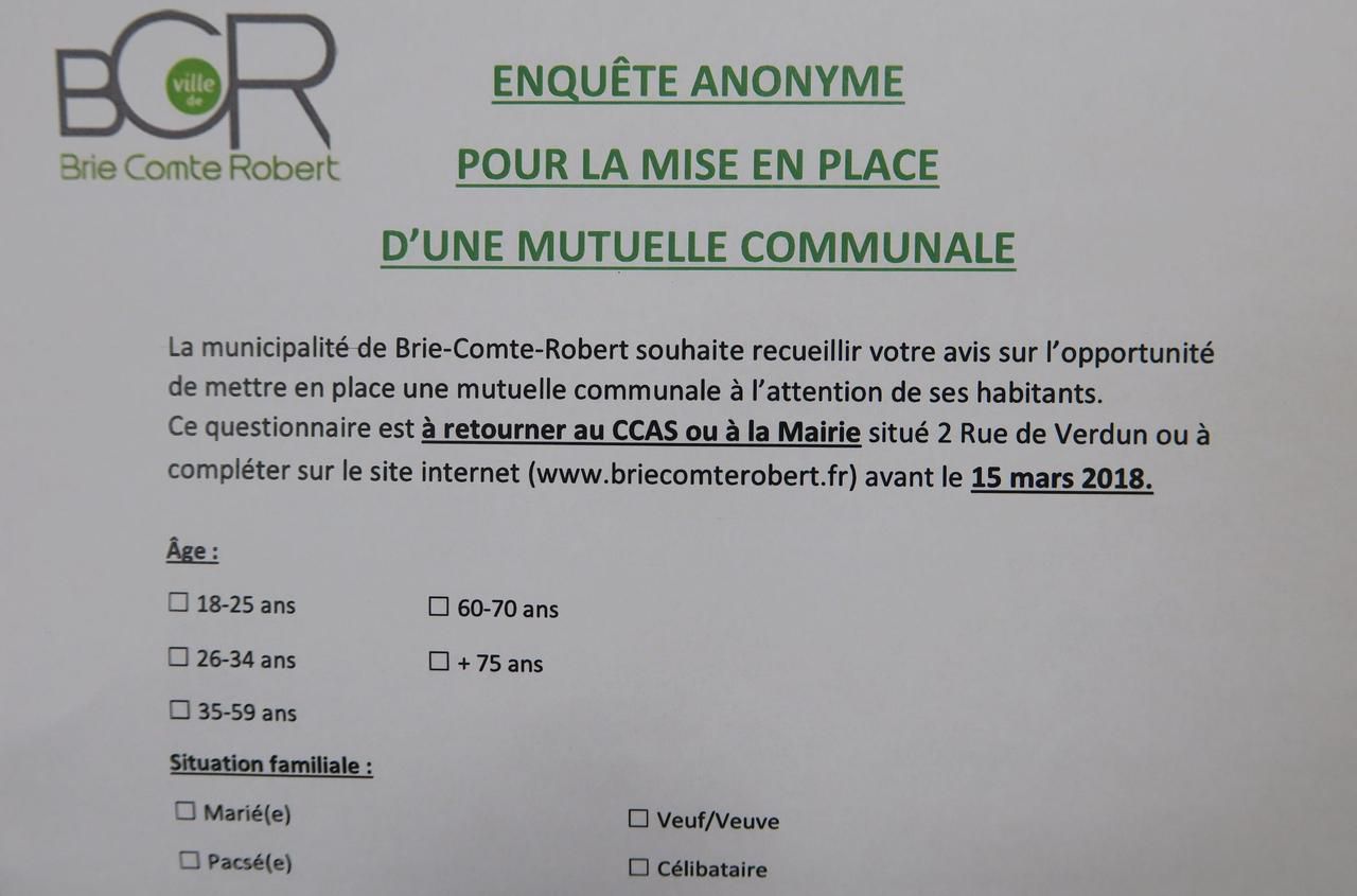 <b></b> Illustration. Le questionnaire, auquel les Briards sont invités à répondre, pour la mise en place d’une mutuelle communale, fait deux pages.