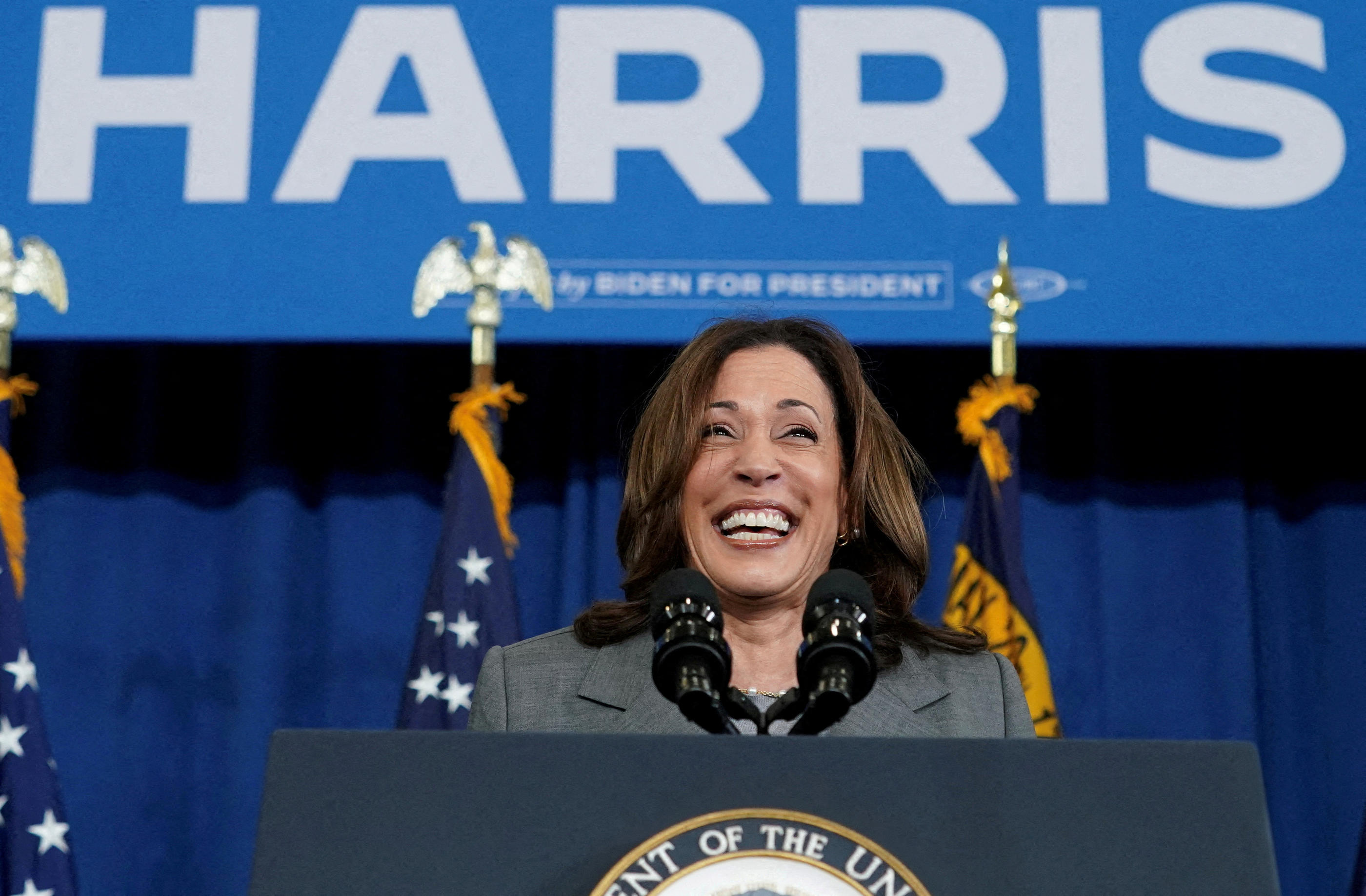 Kamala Harris a été désignée candidate du Parti démocrate pour l'élection présidentielle américaine. REUTERS/Kevin Lamarque/File Photo