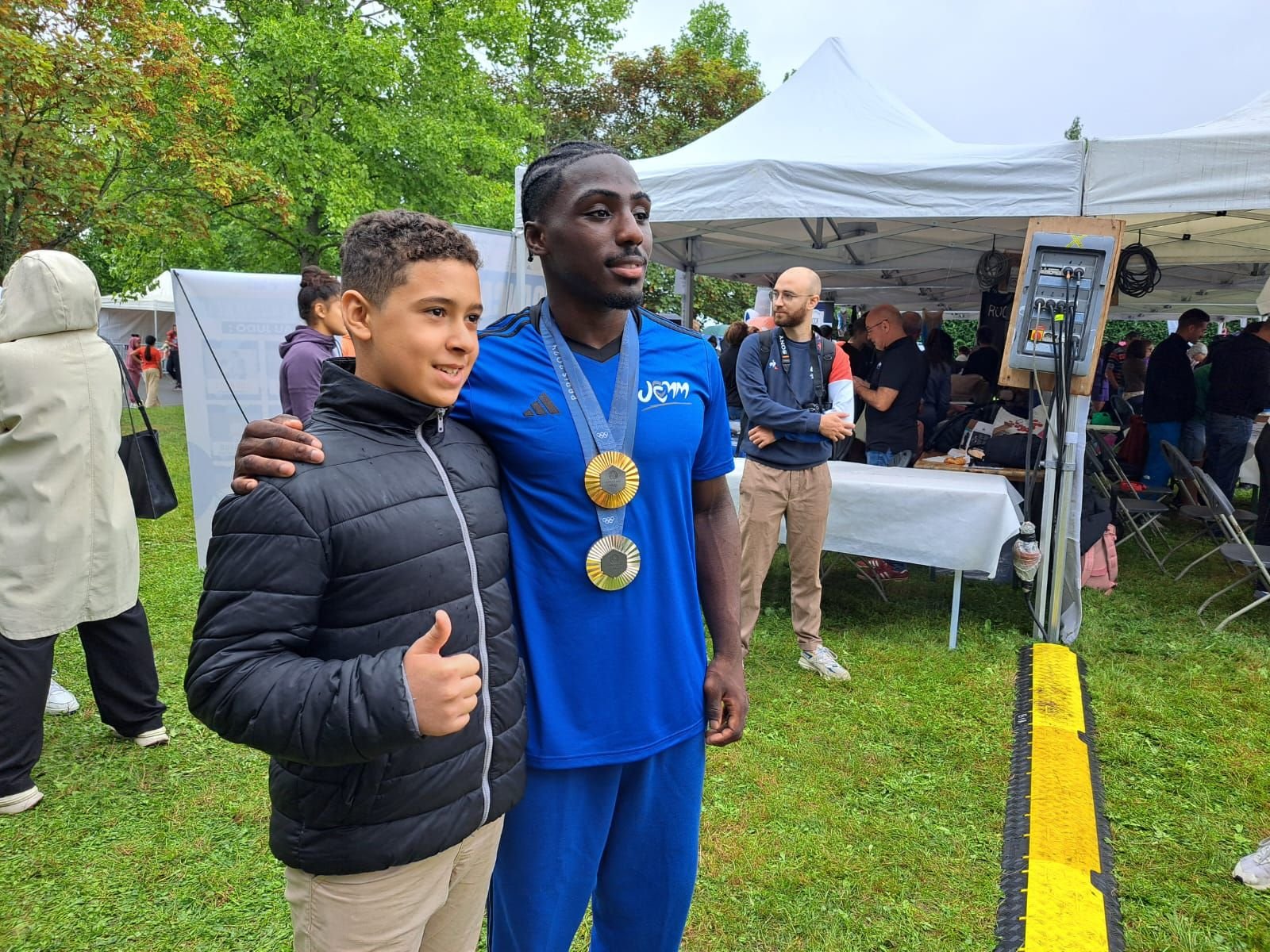 Chilly-Mazarin (Essonne), le 7 septembre. Joan-Benjamin Gaba est l'un des nouveaux porte-drapeaux du judo auprès des enfants après son sacre lors des JO de Paris 2024. LP/Thomas Diquattro