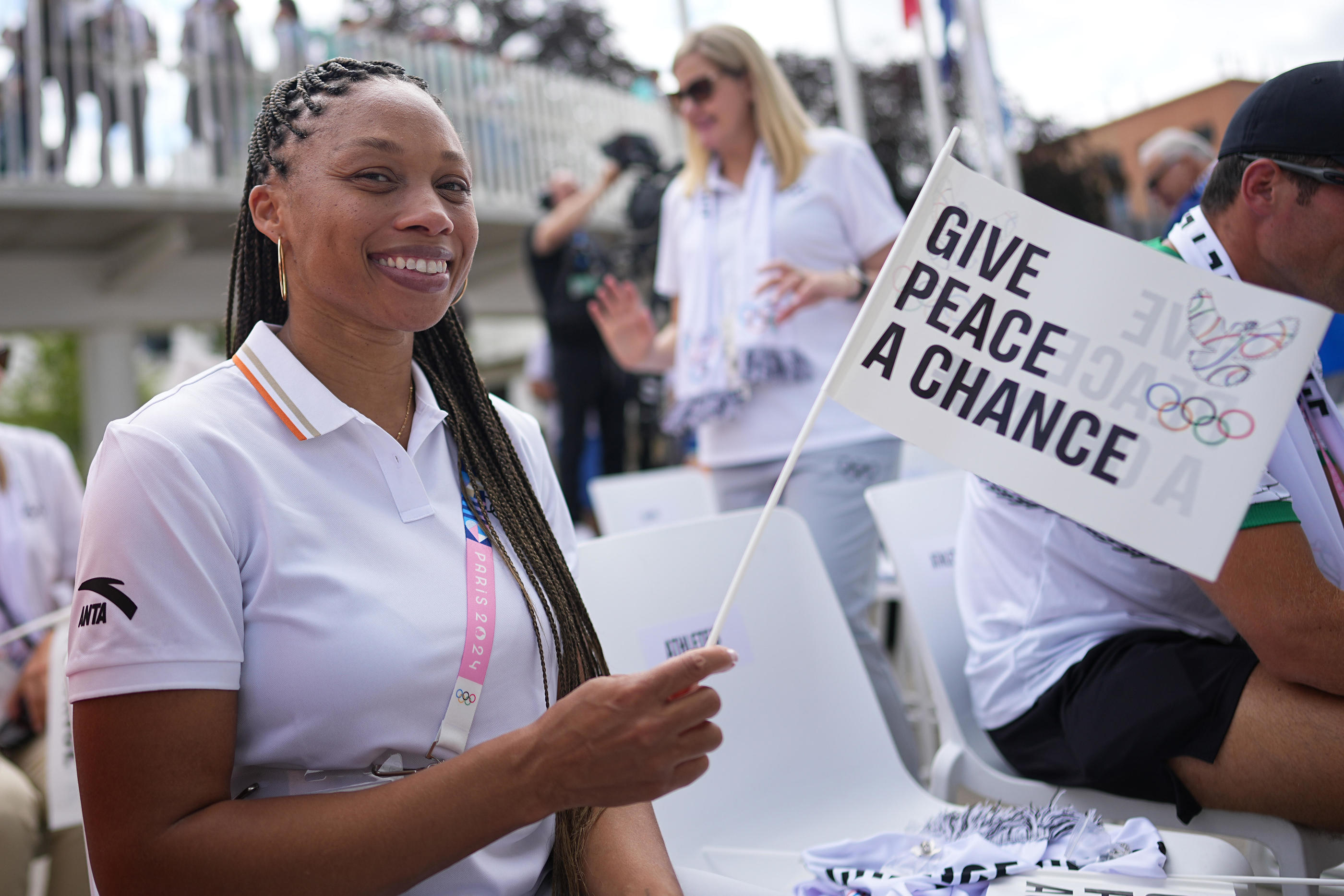 «Il y a des tas de choses passionnantes qui se passent dans le sport féminin et nous devons continuer à leur donner de l’attention», insiste Allyson Felix (ici le 22 juillet à Paris). IconSport/Michael Kappeler