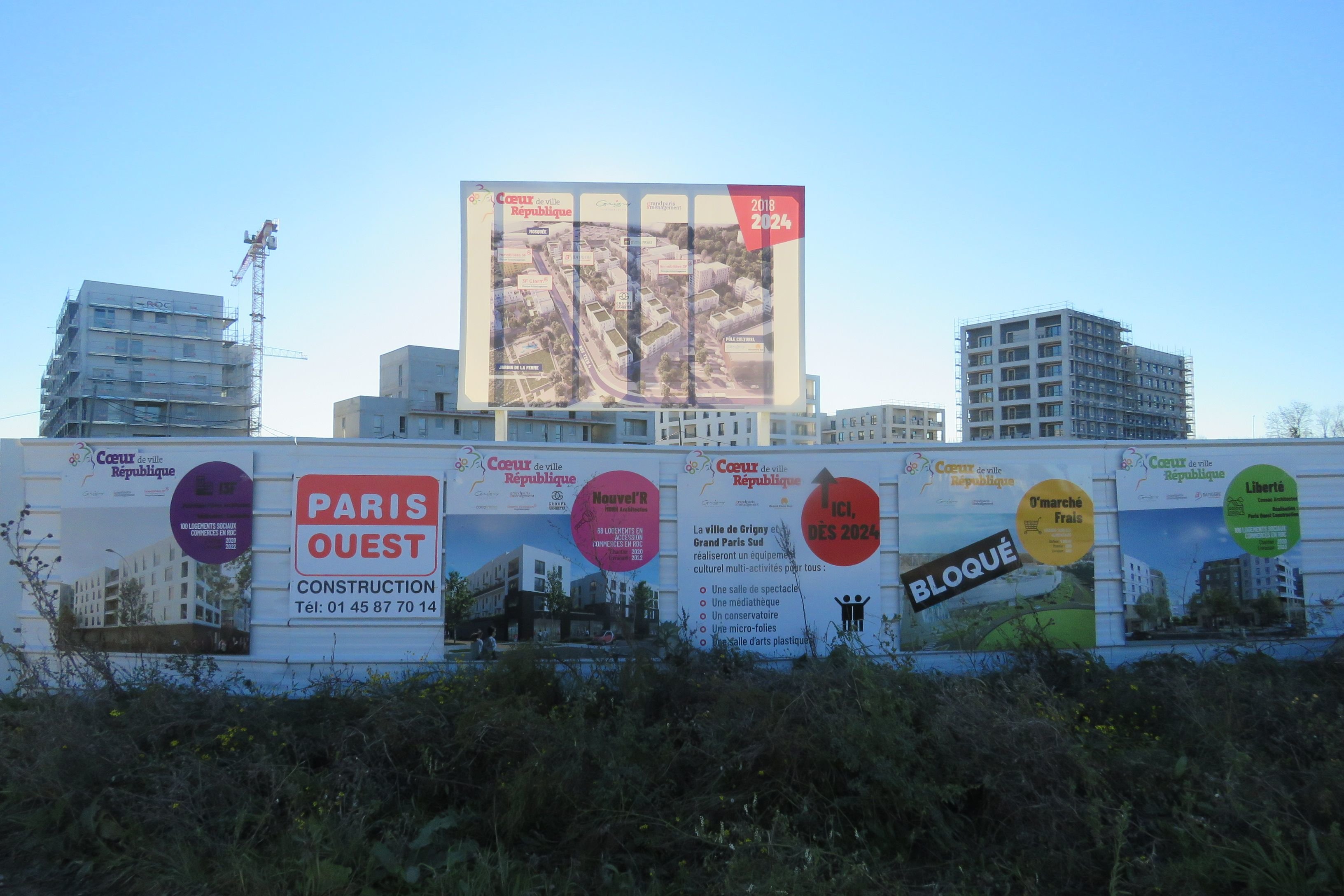 Grigny, le 23 novembre 2021. Le cinéma de 8 salles doit être construit dans le futur cœur de ville de la commune. LP/Nolwenn Cosson