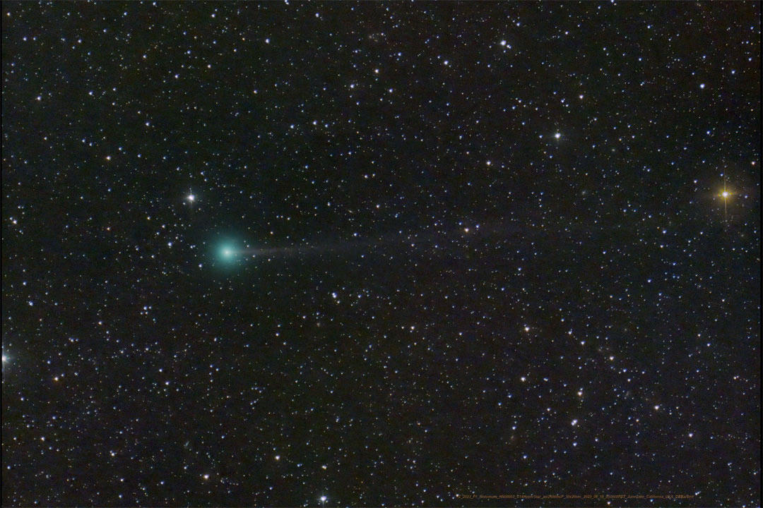 La comète Nishimura, observée pour la première fois le 11 août par un astronome japonais, brillera à son maximum samedi 9 et dimanche 10 septembre. AFP/Nasa/Dan Bartlett