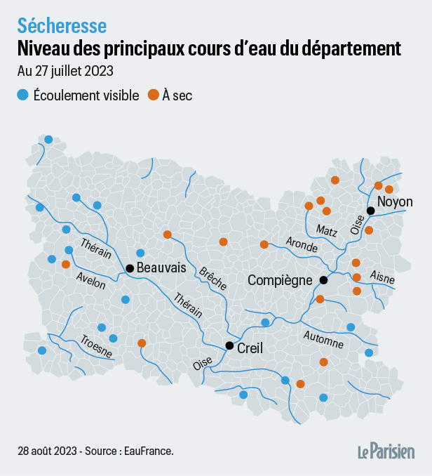 Dans l'Oise, rivières et ruisseaux sont en surchauffe, les