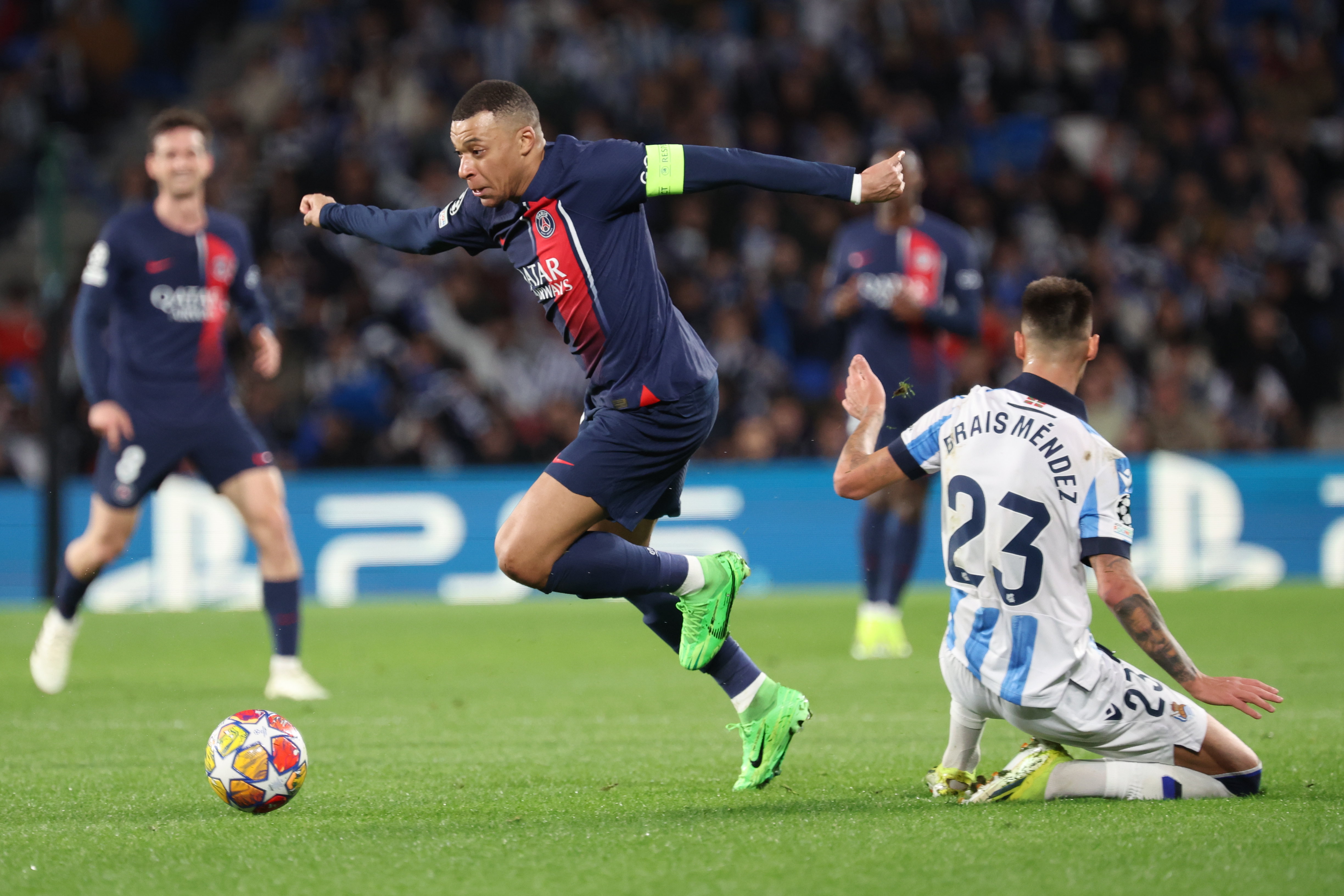 Kylian Mbappé a inscrit un doublé ce soir, après avoir ouvert la marque lors du match aller. LE PARISIEN / ARNAUD JOURNOIS