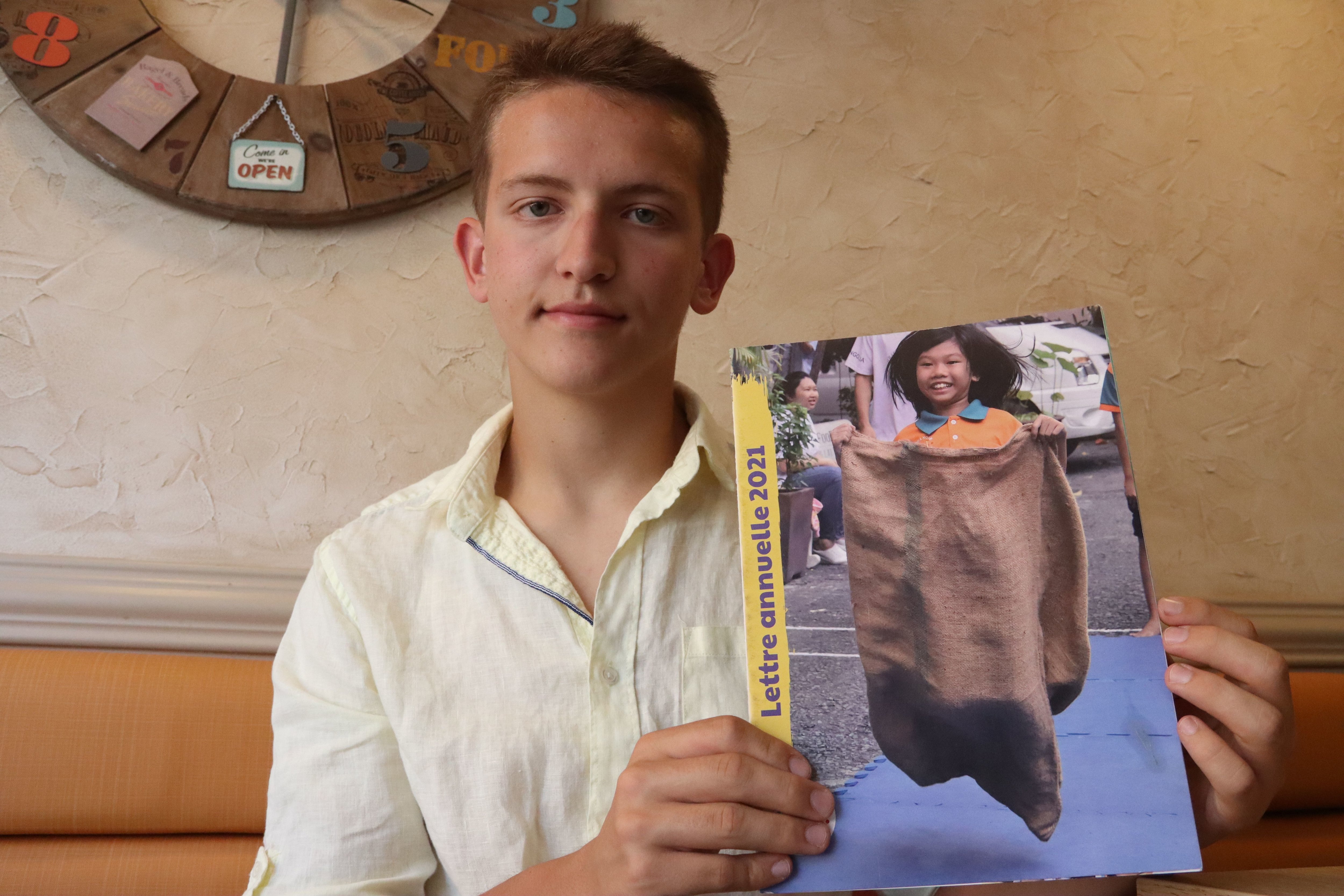 Dans le Calvados, Romain Duquenoy, 16 ans, s'engage avec détermination contre le contre le travail des enfants. LP/Esteban Pinel