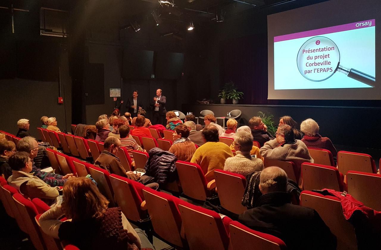<b></b> Orsay, le 21 janvier 2019. La ville a organisé une nouvelle réunion publique sur l’aménagement de la zone d’aménagement concerté de Corbeville.