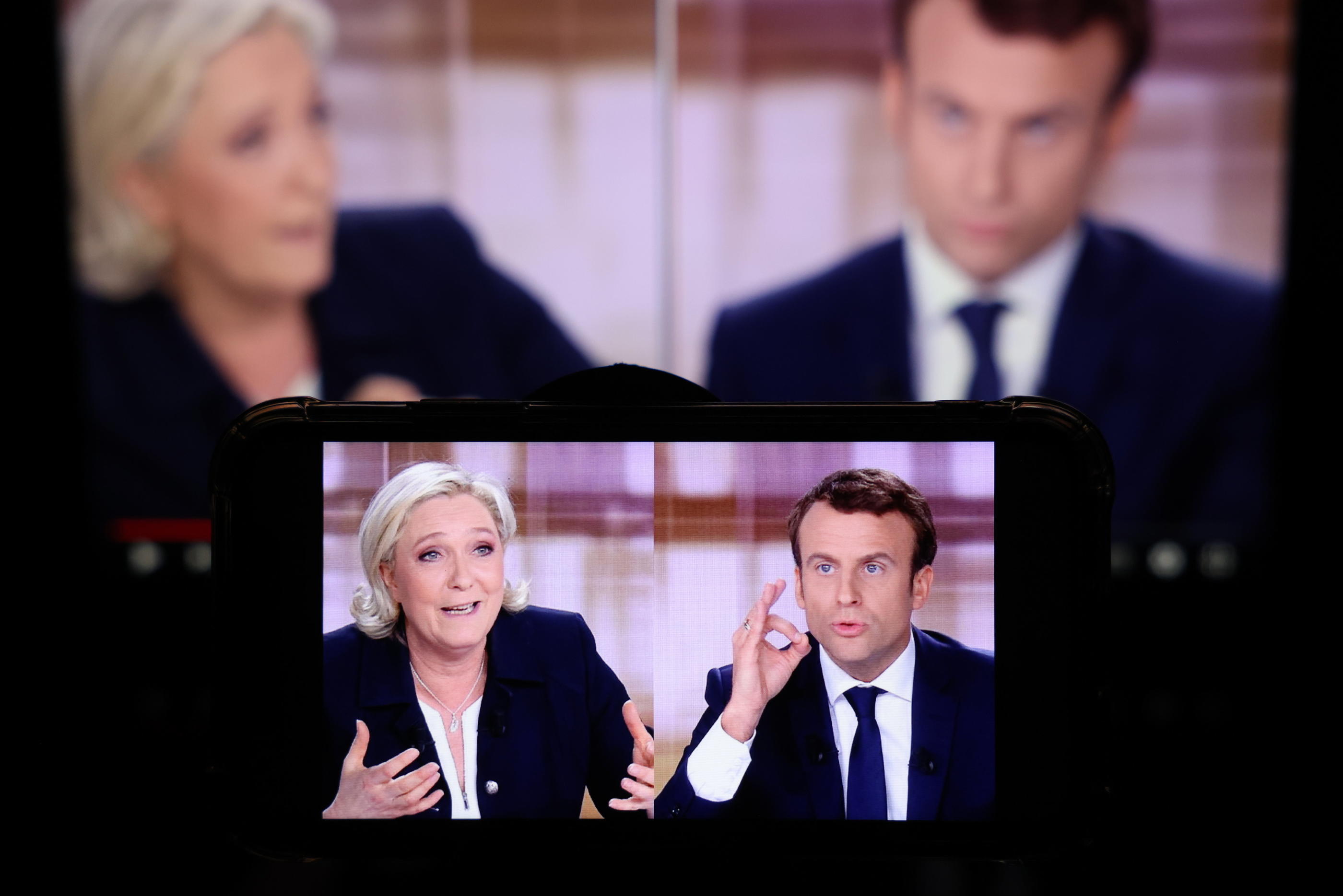 Les camps de Marine Le Pen et d'Emmanuel Macron (ici lors du débat 2017) négocient sur chaque détail de la soirée de mercredi. LP/Arnaud Journois