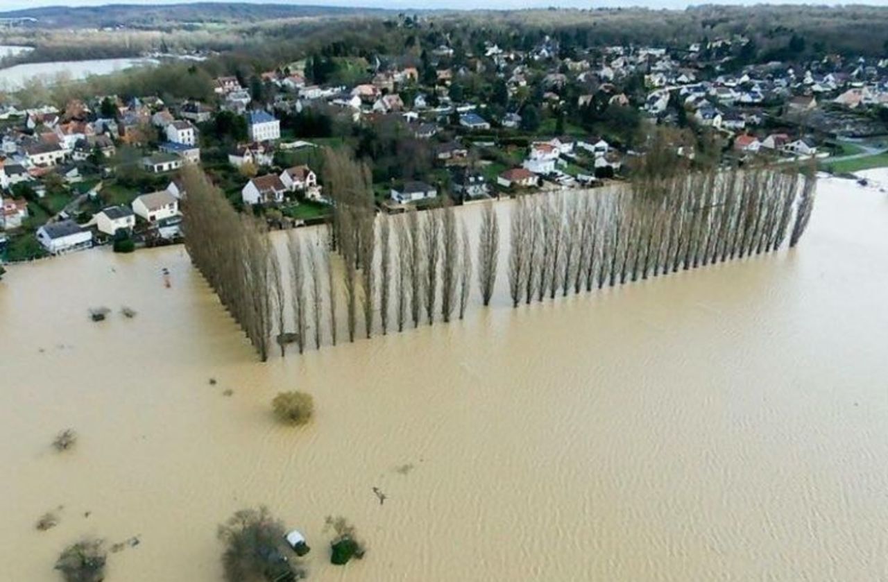 <b></b> Condé-Sainte-Libiaire, janvier 2018. Sur les 207 communes d’Ile-de-France frappées par les inondations du début d’année, 93 se trouvent en Seine-et-Marne.
