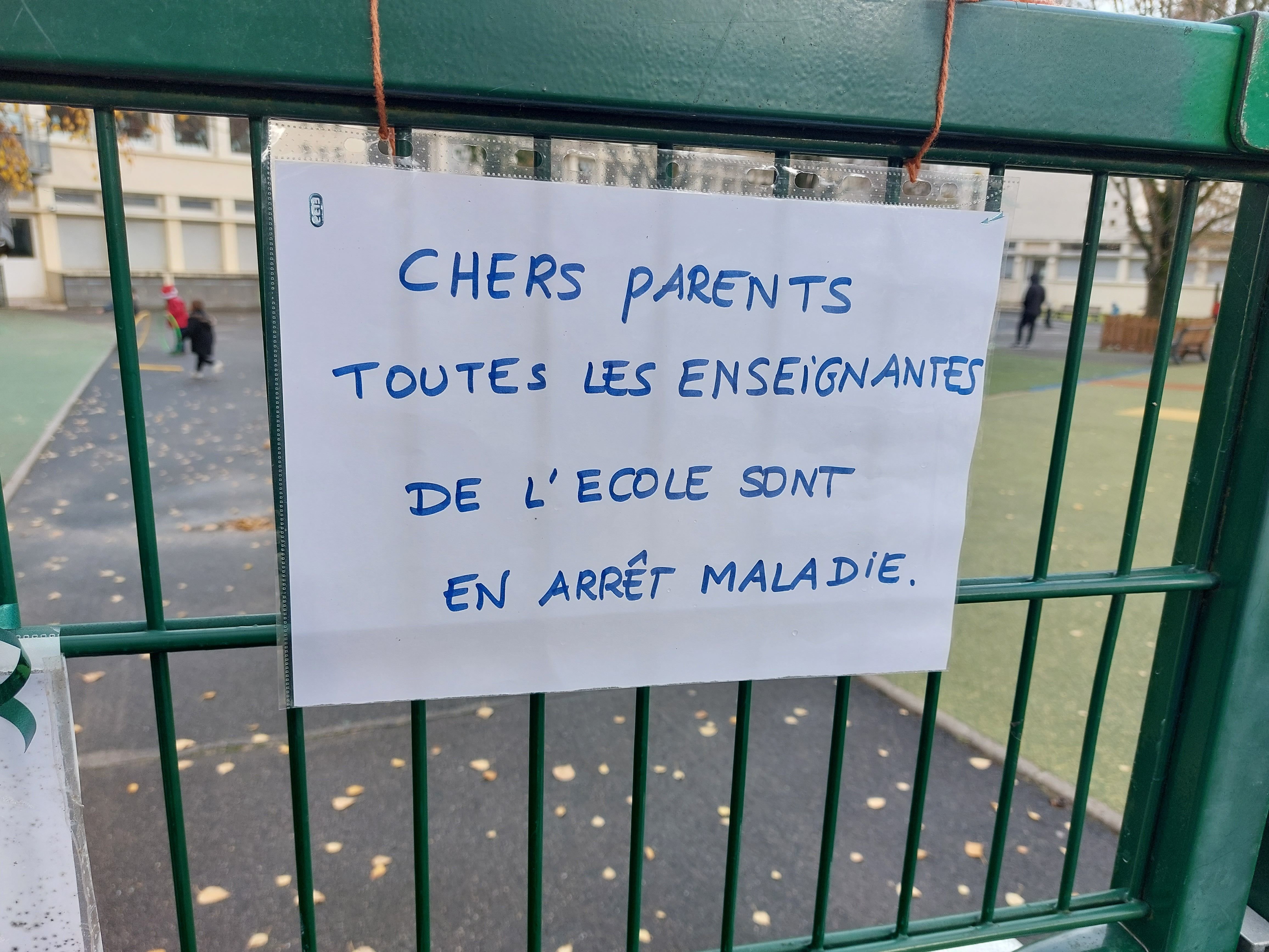 Orsay, ce jeudi. Les sept enseignantes de l'école maternelle du Centre sont en arrêt maladie jusqu'à ce mardi 19 décembre. LP/C.Ch.