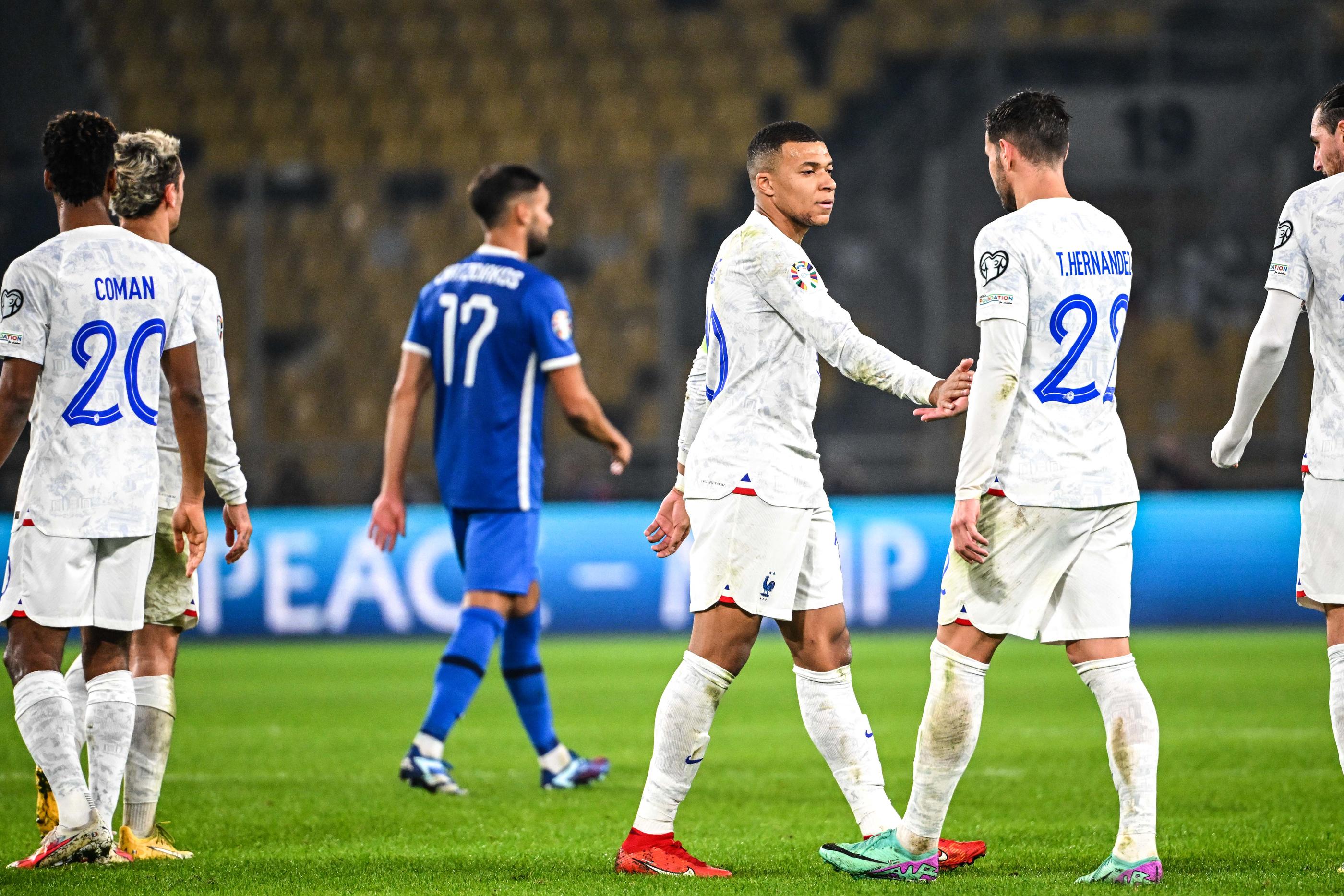 Les Bleus de Kylian Mbappé ont concédé un nul en Grèce (2-2) après 7 victoires lors des qualifications à l'Euro 2024. Icon Sport)