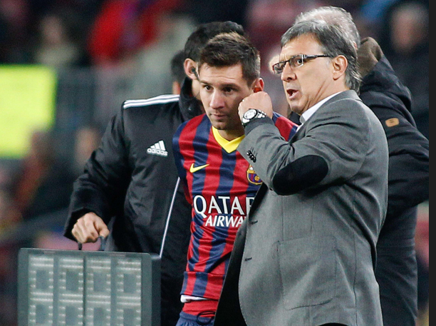 Leo Messi et l'entraîneur Tata Martino qui s'étaient déjà croisés à Barcelone en 2014, vont se retrouver à Miami. Photo Icon Sport.