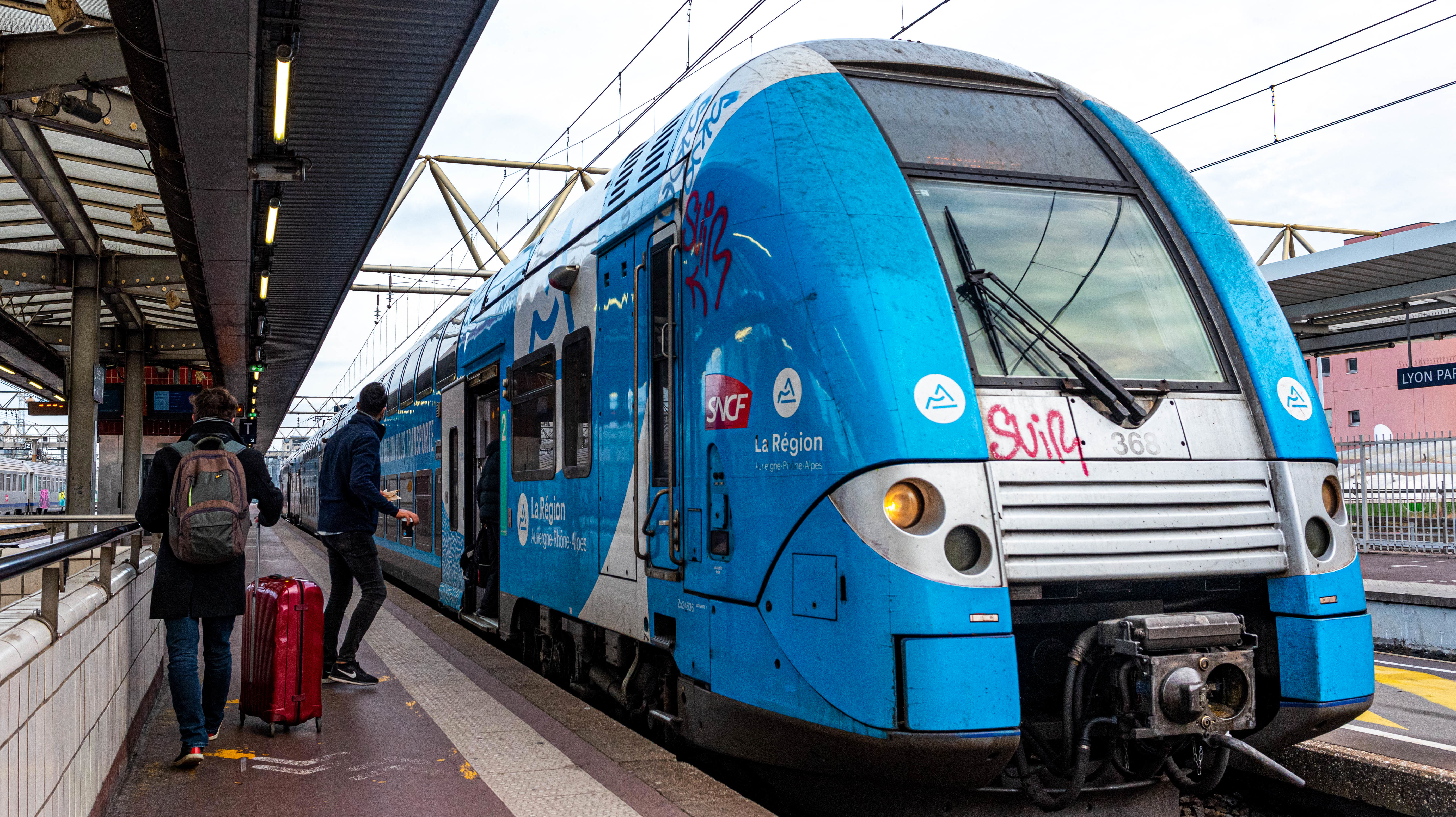 Certaines lignes de TER au départ de Lyon sont interrompues ce mardi après-midi. Arnaud Paillard / Hans Lucas via AFP