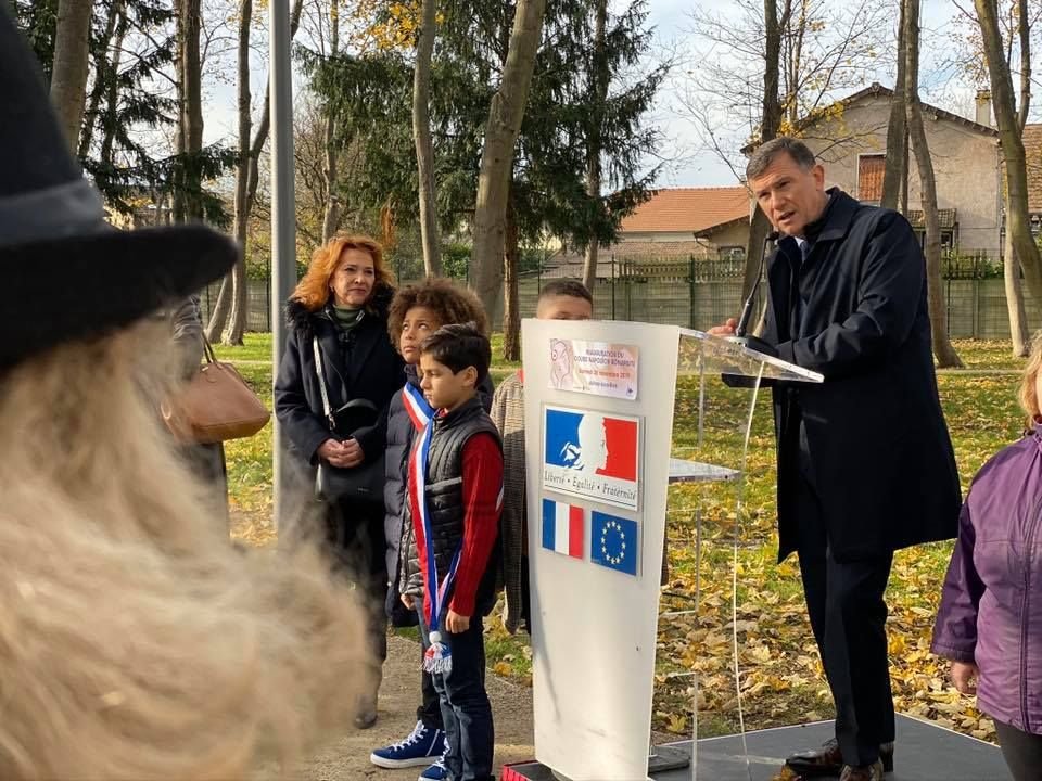 Aulnay-sous-Bois, le 30 novembre 2019. Le maire Bruno Beschizza (LR) lors de l'inauguration du cours Napoléon. DR