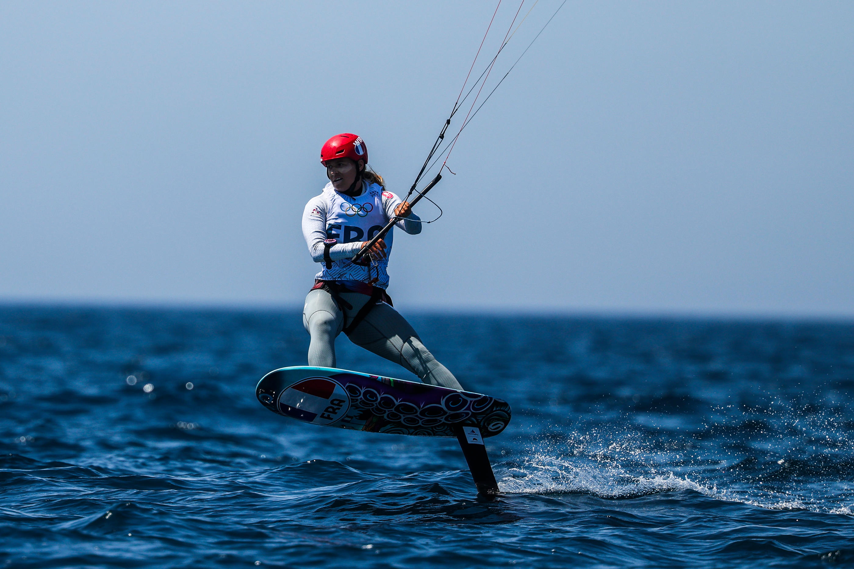 Lauriane Nolot s'est x en finale du kitefoil aux Jeux de Paris 2024. Icon Sport/Johnny Fidelin