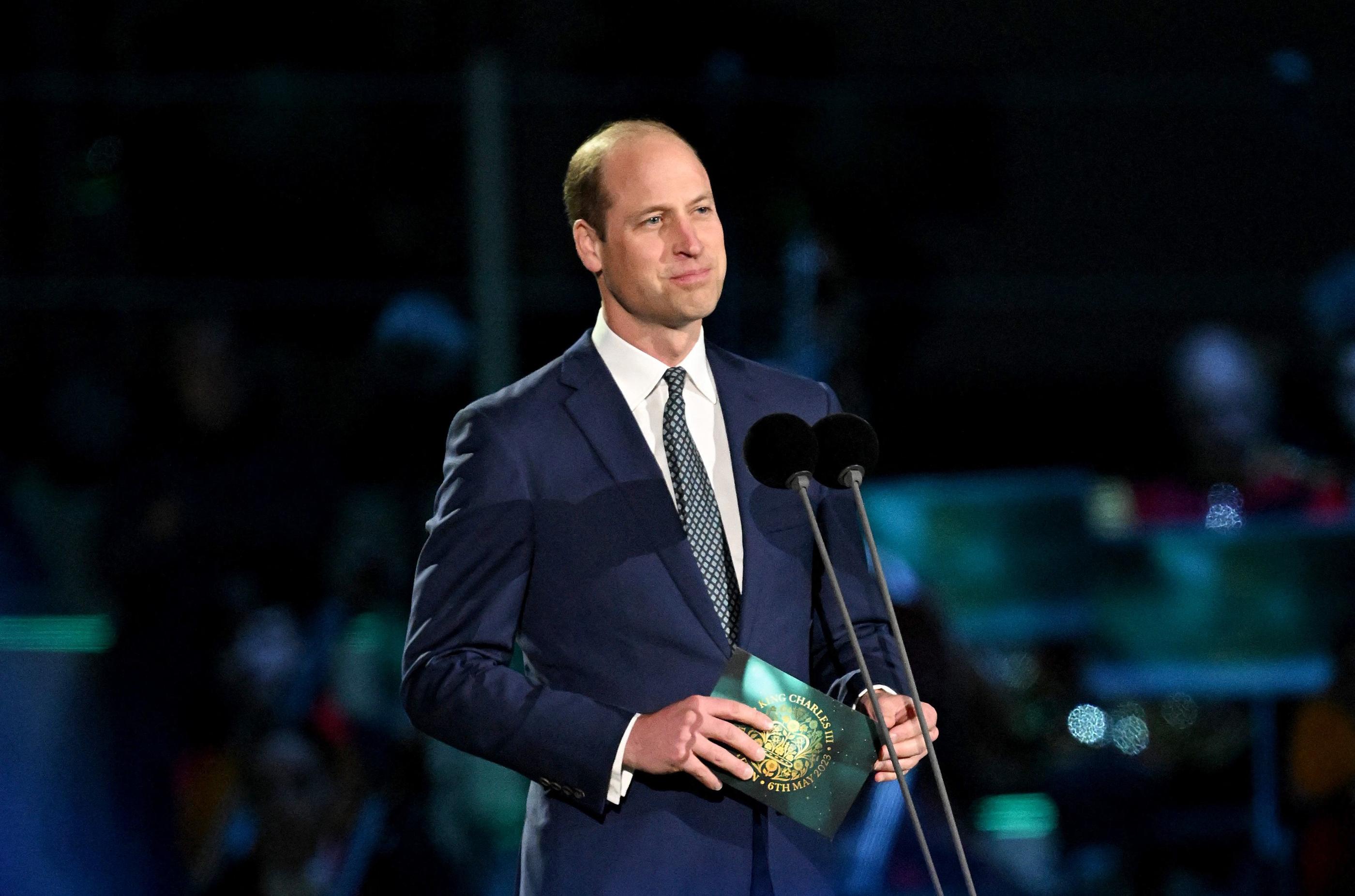 Le prince William a pris la parole à l'occasion du concert du couronnement, dimanche soir. AFP/Leon Neal