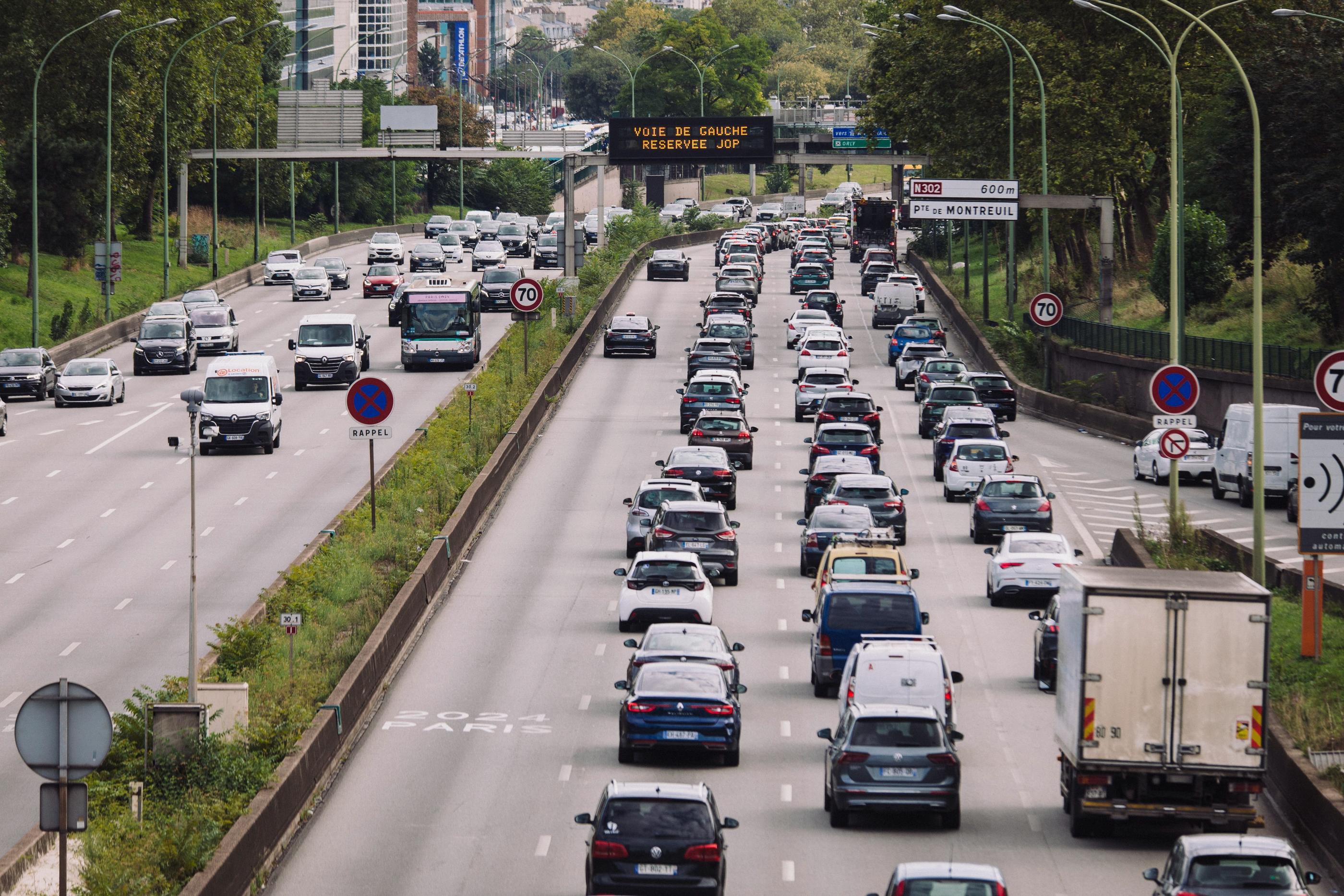 Illustration du boulevard périphérique, Paris, le 1er septembre 2024.