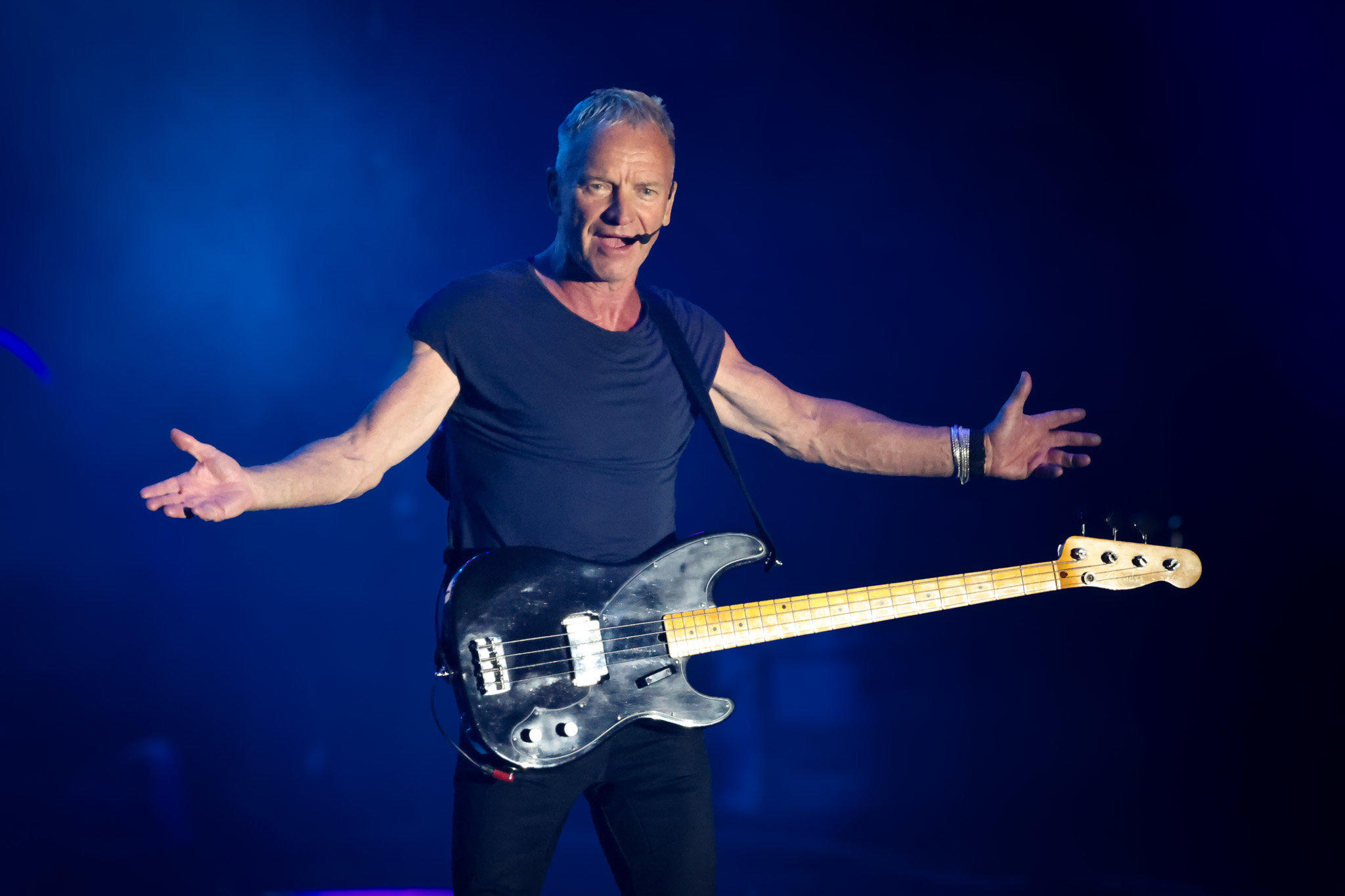 La Rochelle (Charente-Maritime), ce 10 juillet. Sting clôturait la première journée de cette 40ème édition des Francofolies, au théâtre Verdière. LP/Frédéric Dugit