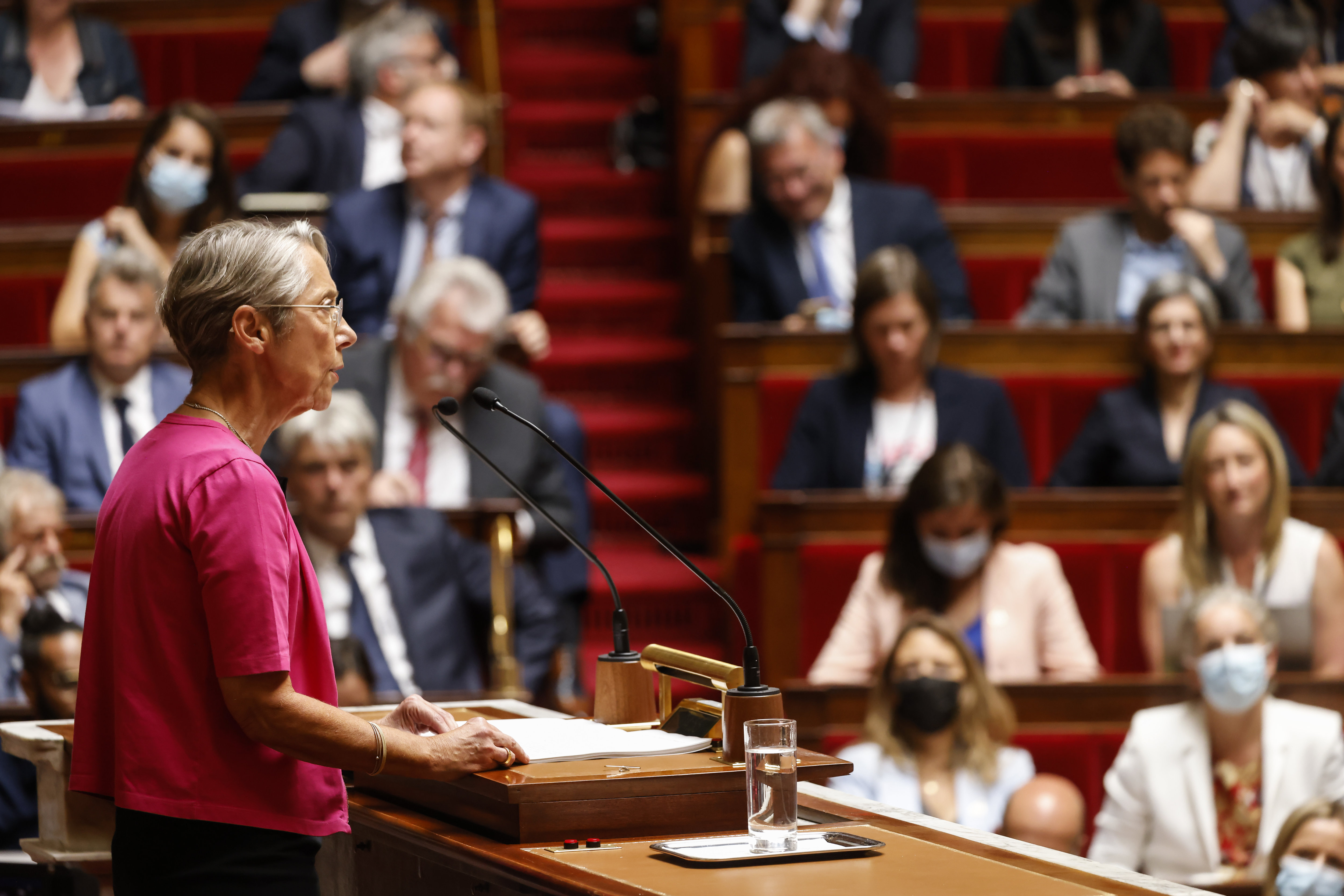 La Première ministre Elisabeth Borne mercredi lors de son discours de politique générale. LP/Olivier Corsan