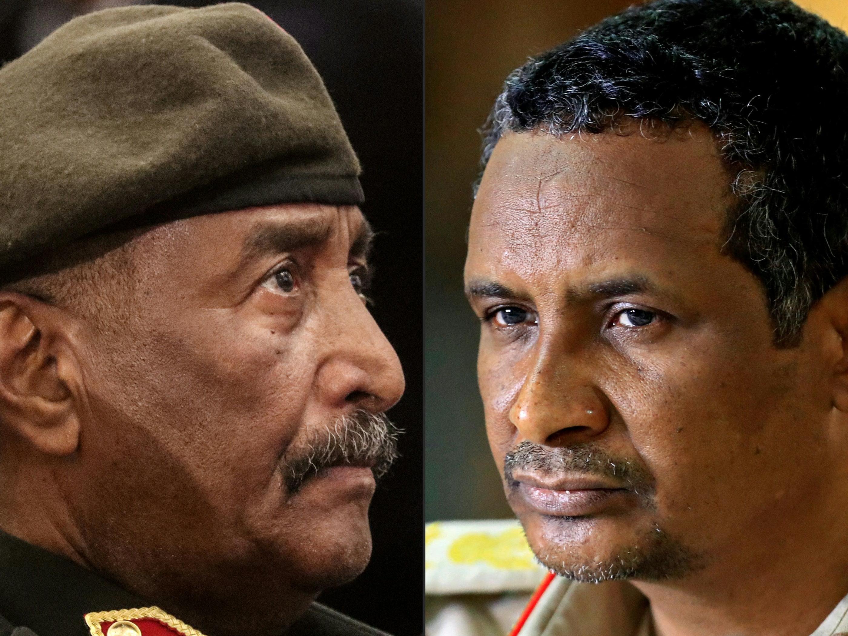 Les généraux rivaux Al-Burhane et Daglo. ASHRAF SHAZLY / AFP.