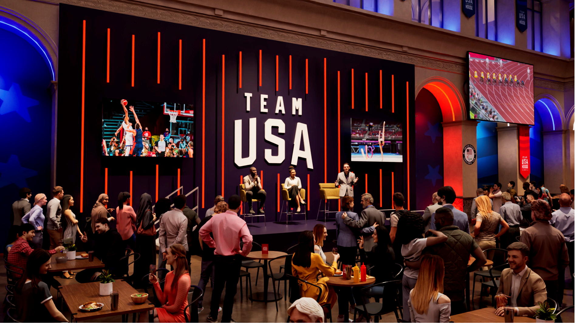 Le Team USA s'est offert le Palais Brongniart, en plein cœur de la Capitale, pour célébrer ses champions lors des Jeux olympiques et paralympiques. DR