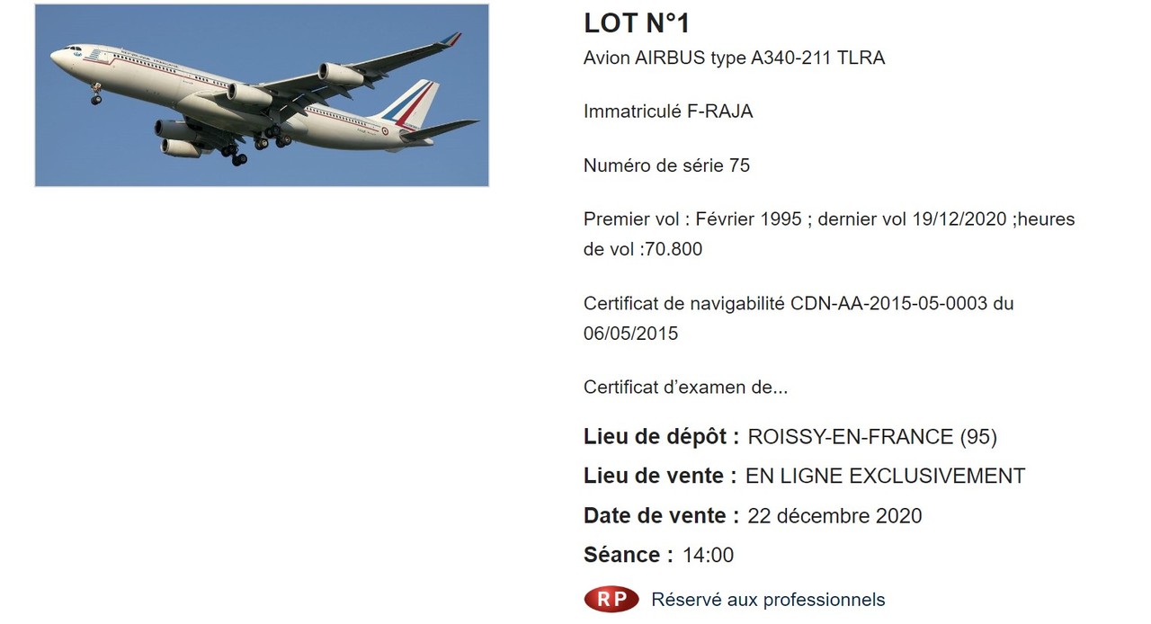 Marina Photo D Avion Pix Date Heure L'armée va vendre ses deux A340 aux enchères - Le Parisien