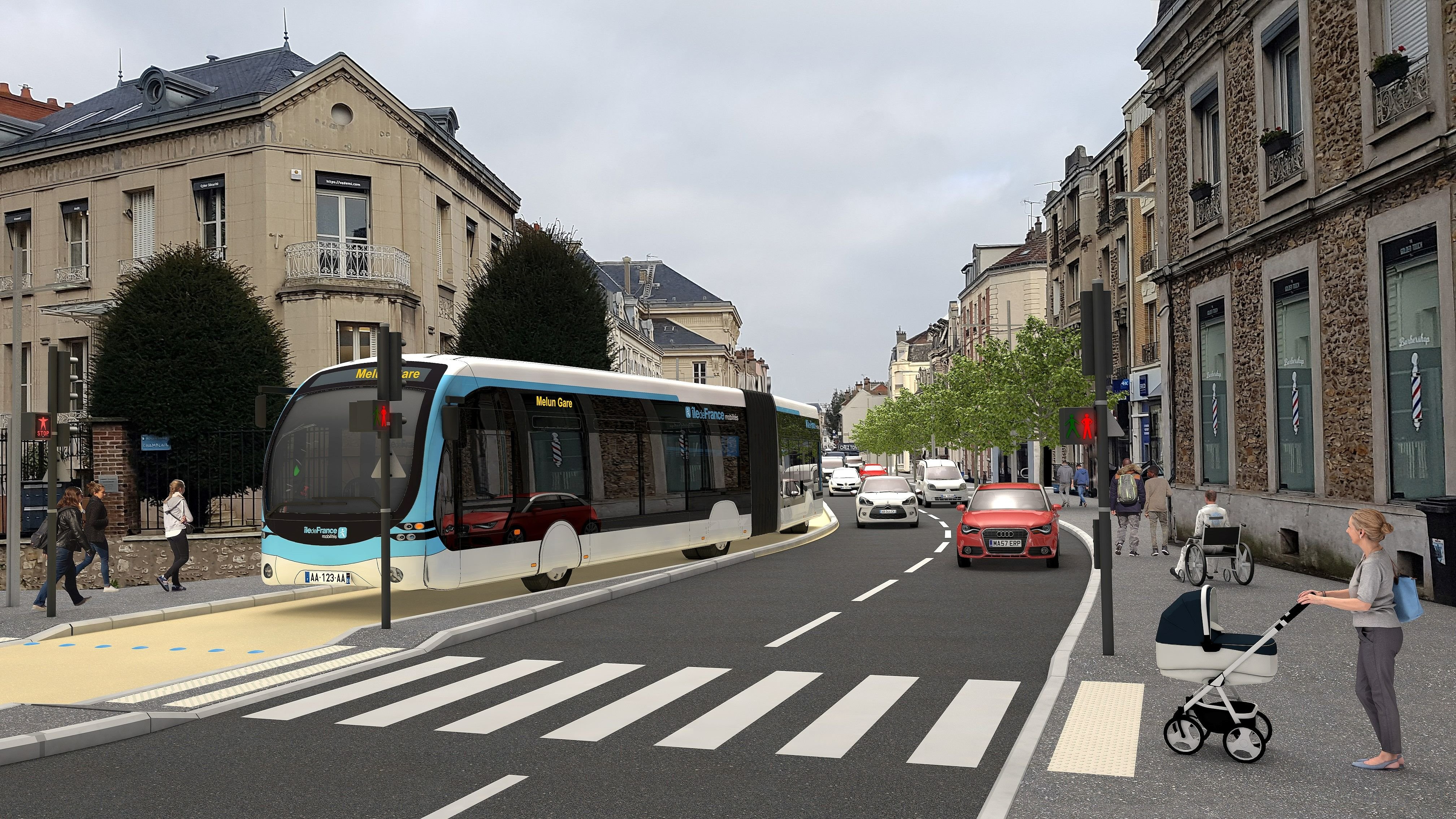 Avec un bus toutes les 6 minutes en heures de pointe, en 2030, le Tzen 2 permettra de relier Lieusaint à la gare de Melun (visuel d'illustration). DR
