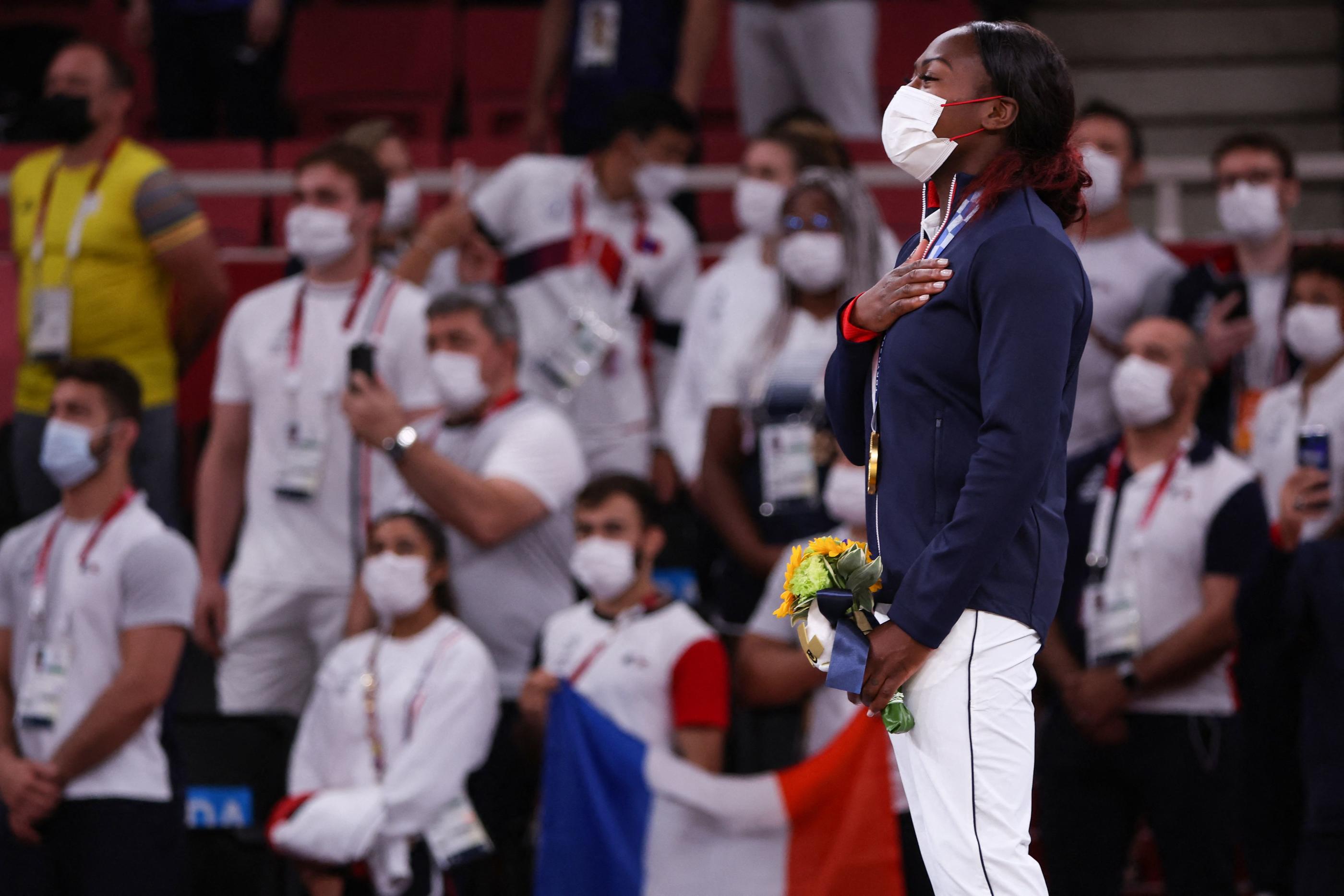 Clarisse Agbégnénou a pris sa revanche de la finale olympique perdue il y a cinq ans. Le signe du caractère de cette immense championne. AFP/Jack GUEZ