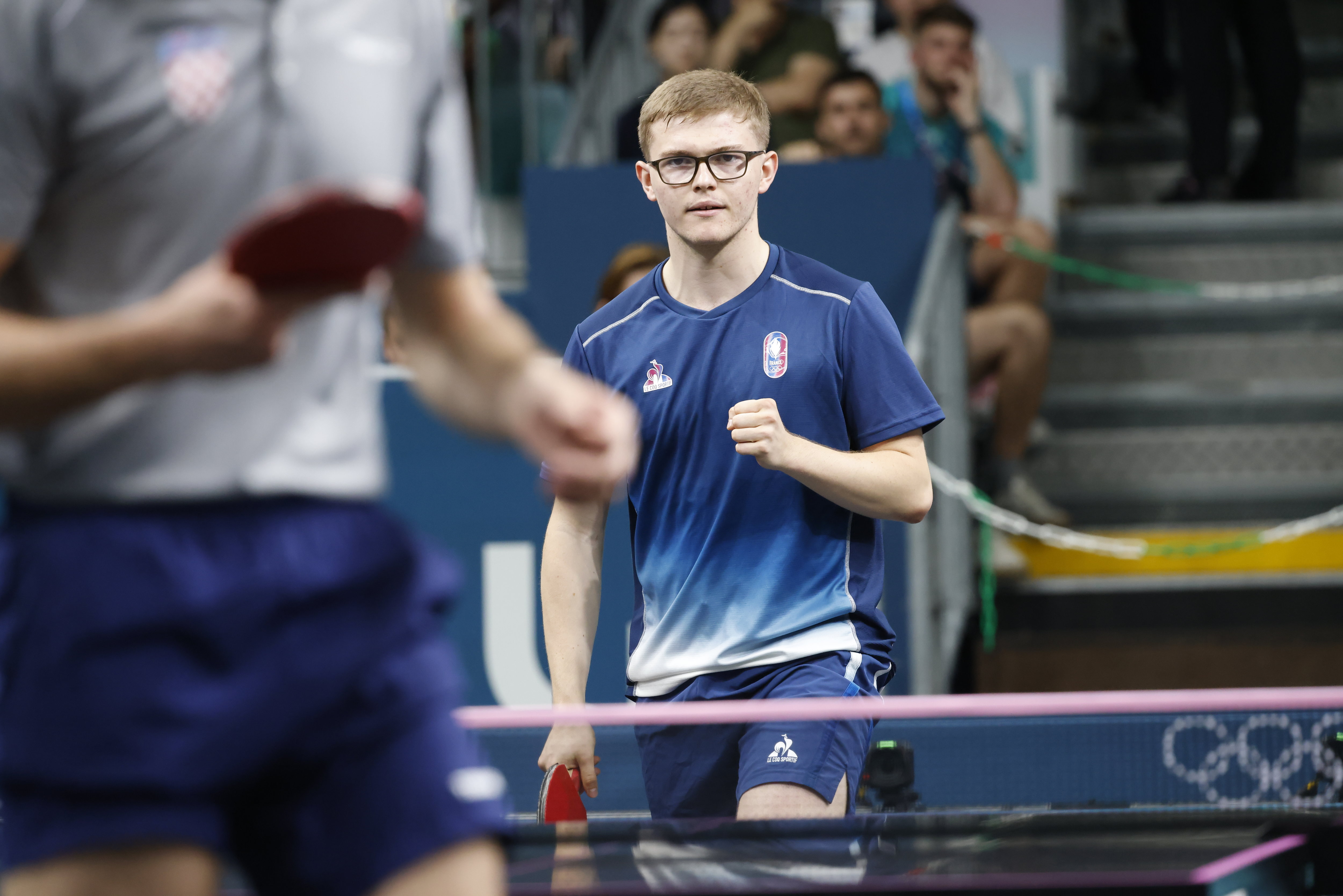 Avec son petit frère Félix, Alexis Lebrun fait vibrer le public de l'Arena Paris Sud pendant ces Jeux olympiques de Paris. LP/Olivier Corsan