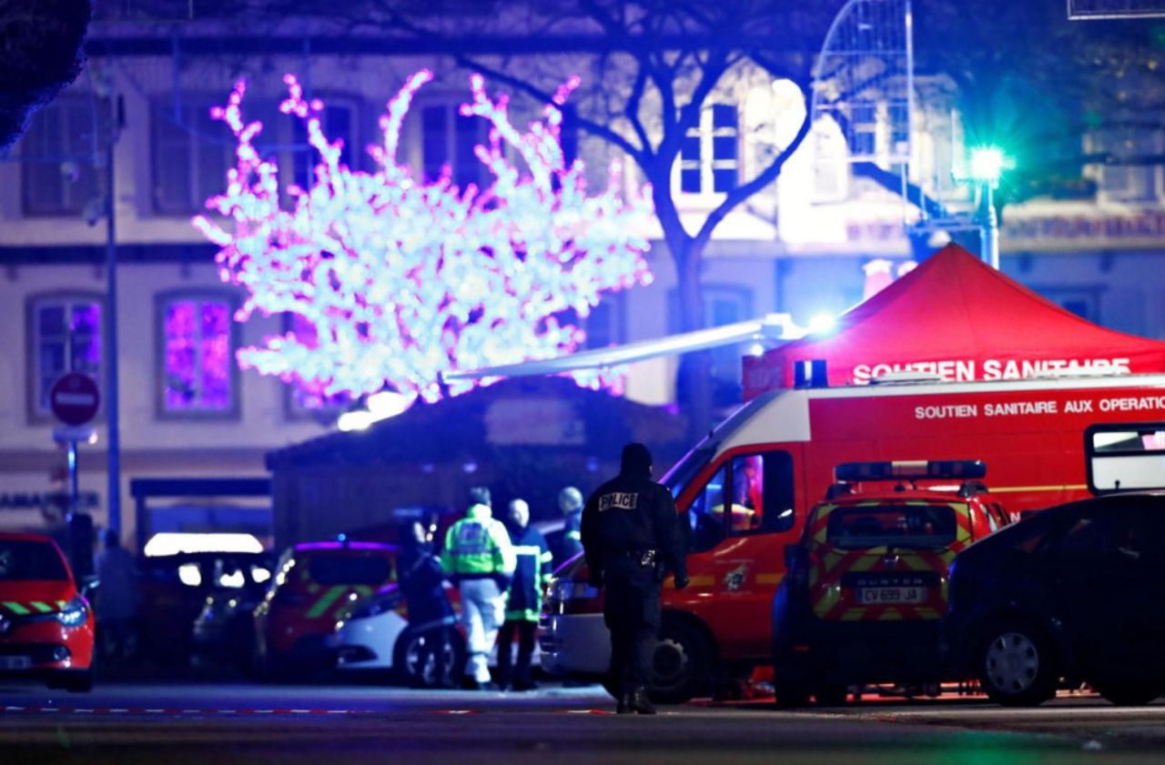 L'attaque du 11 décembre 2018 près du marché de Noël de Strasbourg (Bas-Rhin) a fait cinq morts et 11 blessés. AFP/Murielle Kasprzak