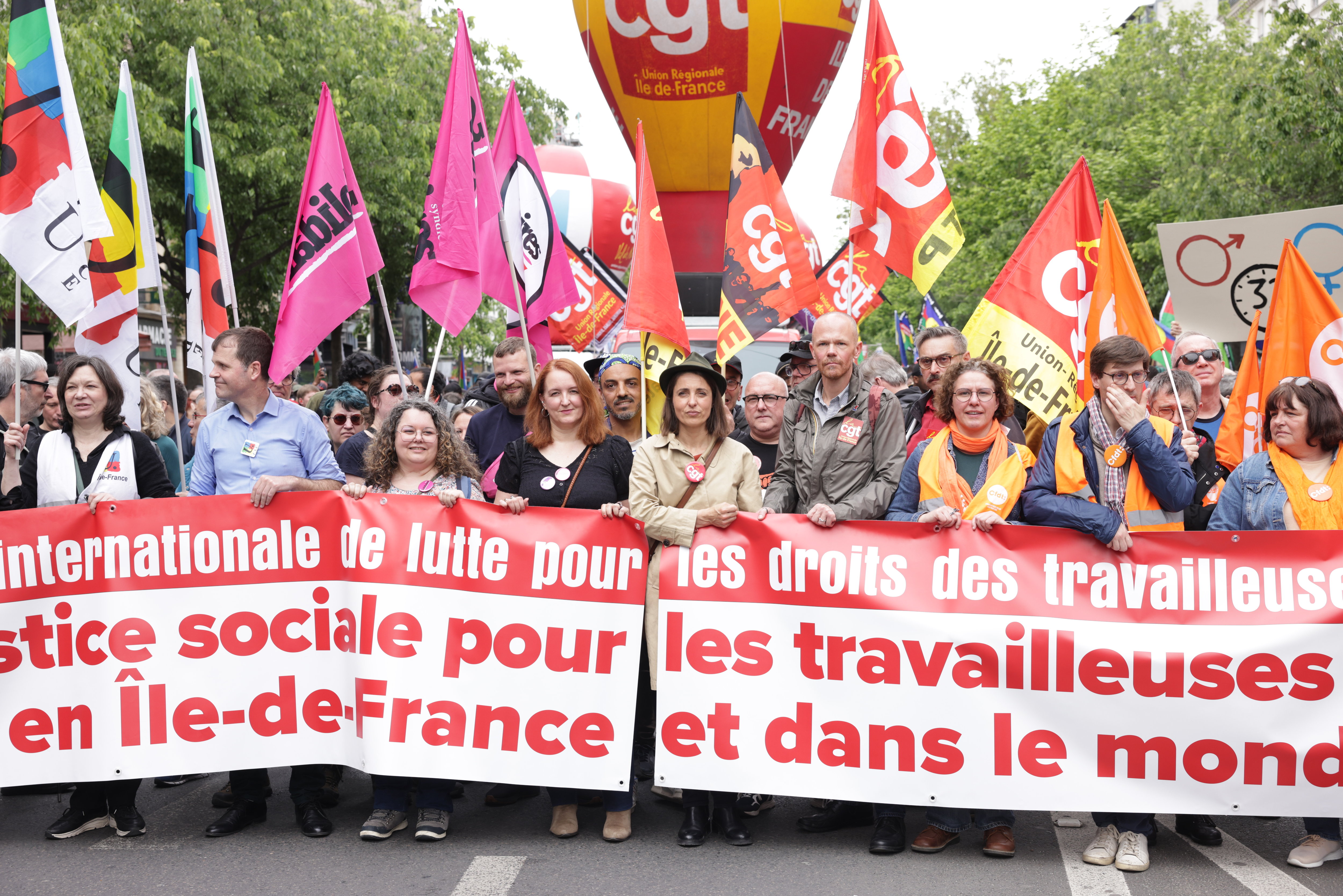 Cortège de la manifestation du 1er Mai 2024 à Paris. LP/Olivier Arandel