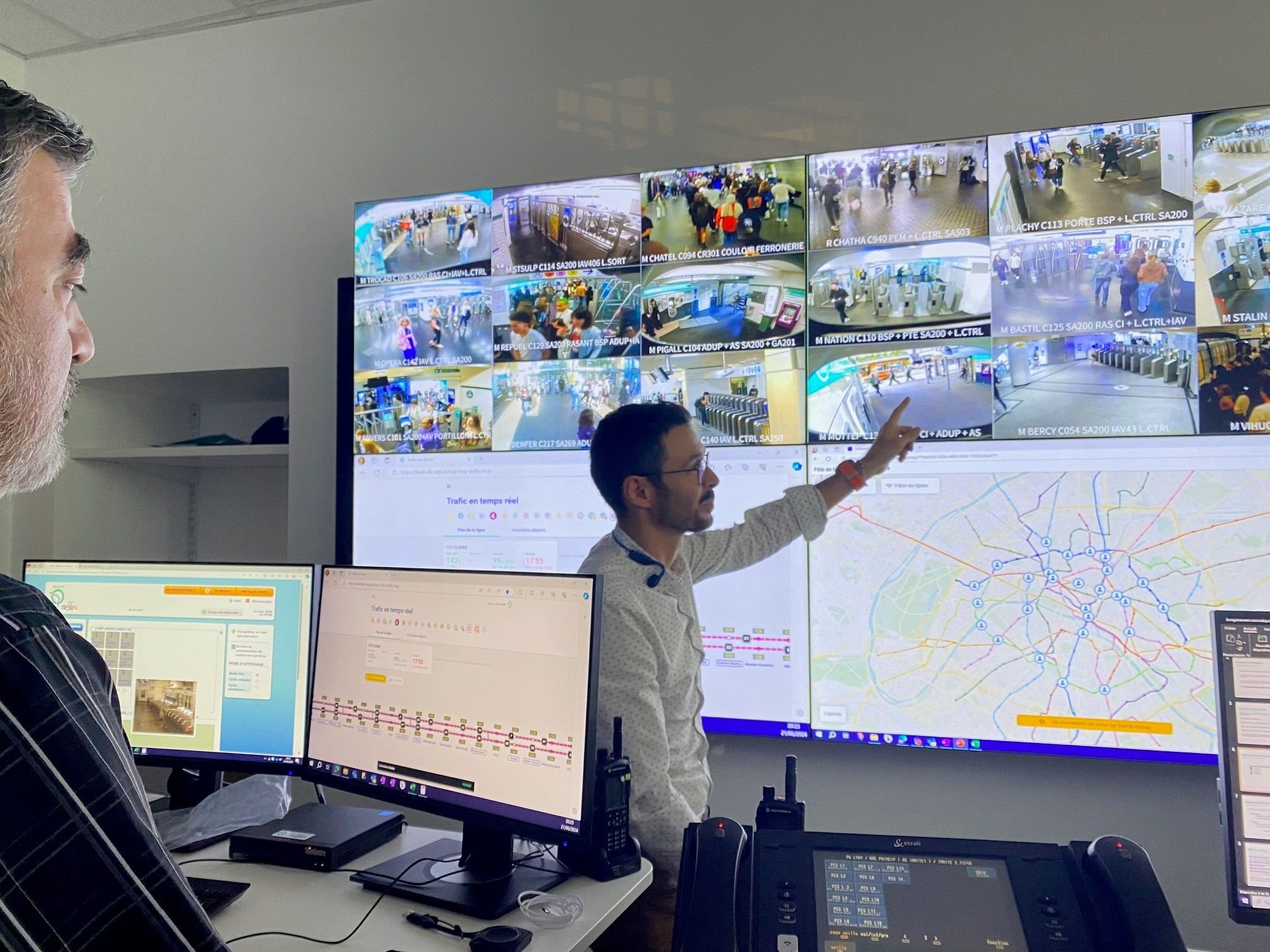 Maison de la RATP, Paris. La nouvelle salle de contrôle des flux de voyageurs sera mise en service pour les Jeux puis sera réactivé lors des grands événéments ultérieurs. LP/Benoit Hasse