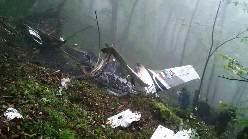Les images de l'hélicoptère après le crash. Reuters/IRIB/WANA (West Asia News Agency)