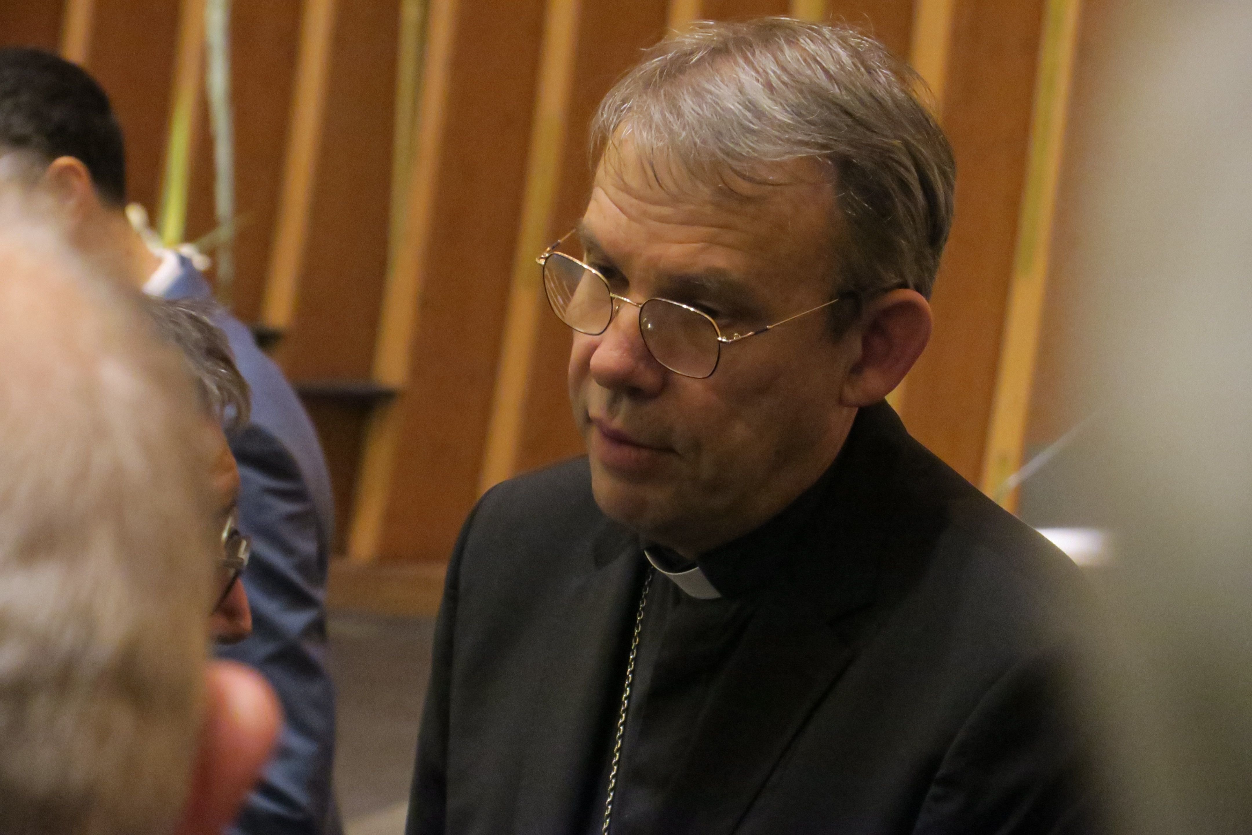 Créteil, le 5 janvier 2023. Pour la première fois depuis sa nomination d'évêque de Créteil, Monseigneur Dominique Blanchet a pu présenter ses vœux officiellement aux personnalités. LP/Marine Legrand