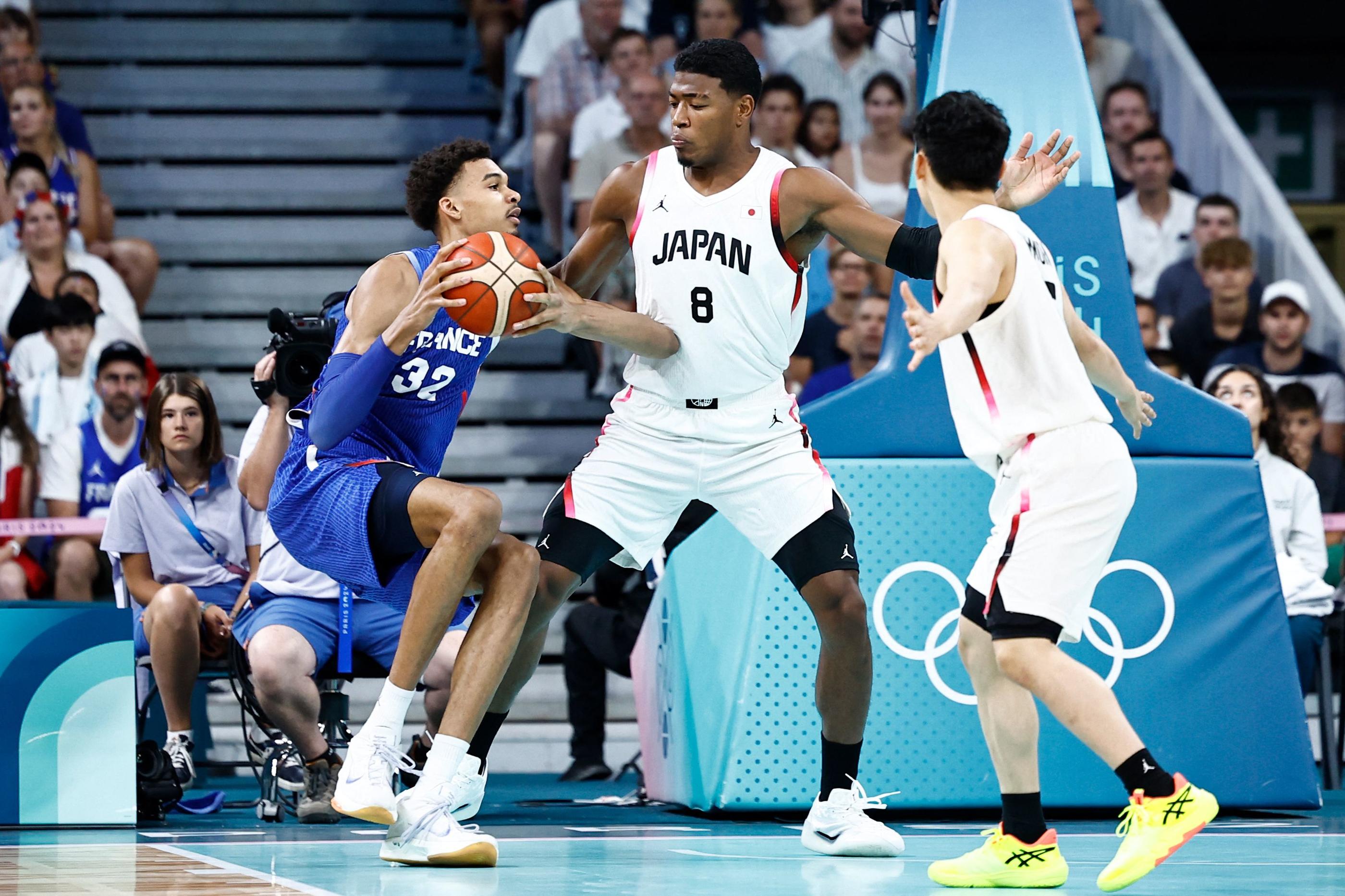 Victor Wembanyama avait inscrit 19 points contre le Brésil. Sameer Al-Doumy / AFP)