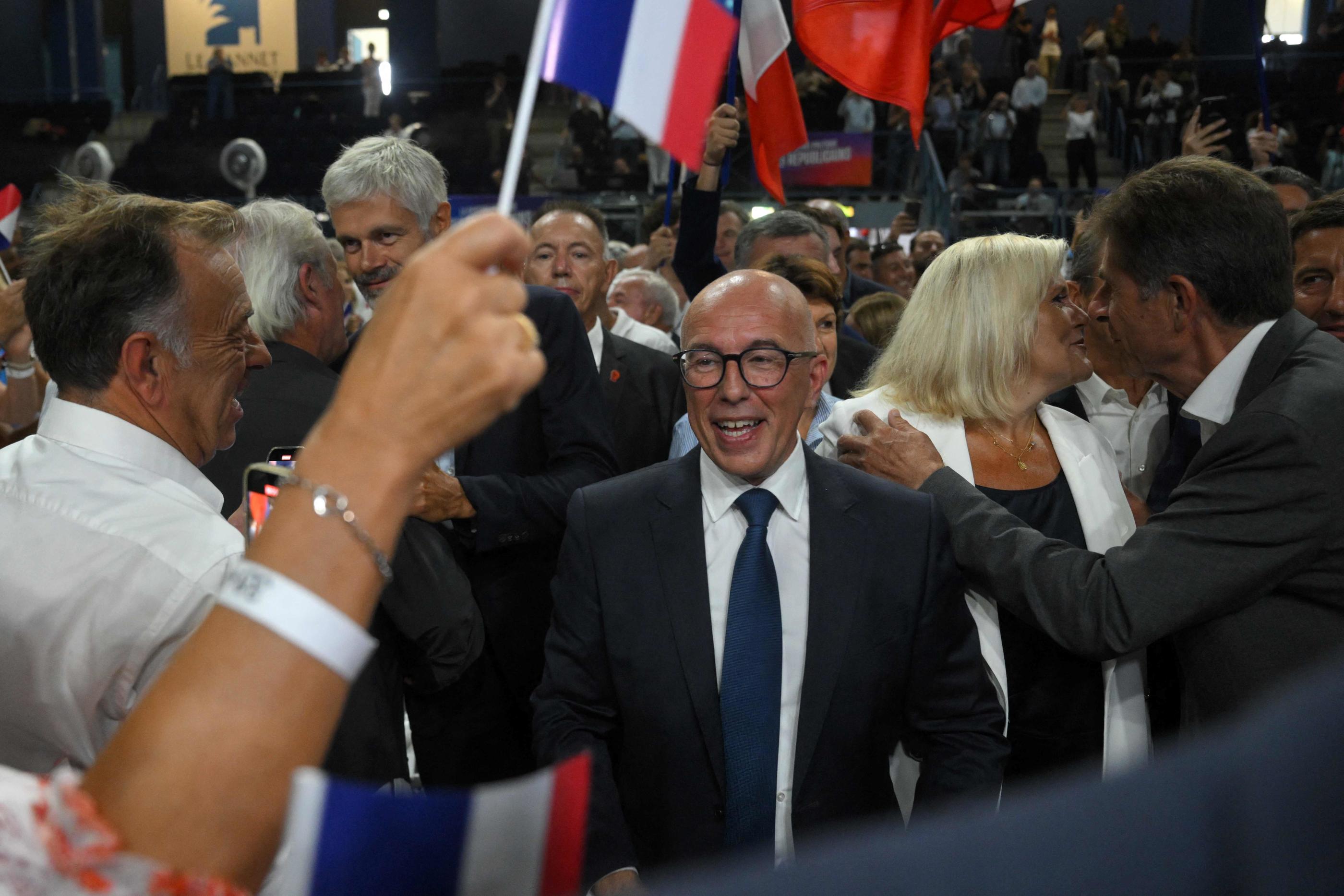 Eric Ciotti a dévoilé les propositions qu’il présentera mercredi à Emmanuel Macron, lors de la réunion avec les chefs de partis. AFP / Nicolas Tucat