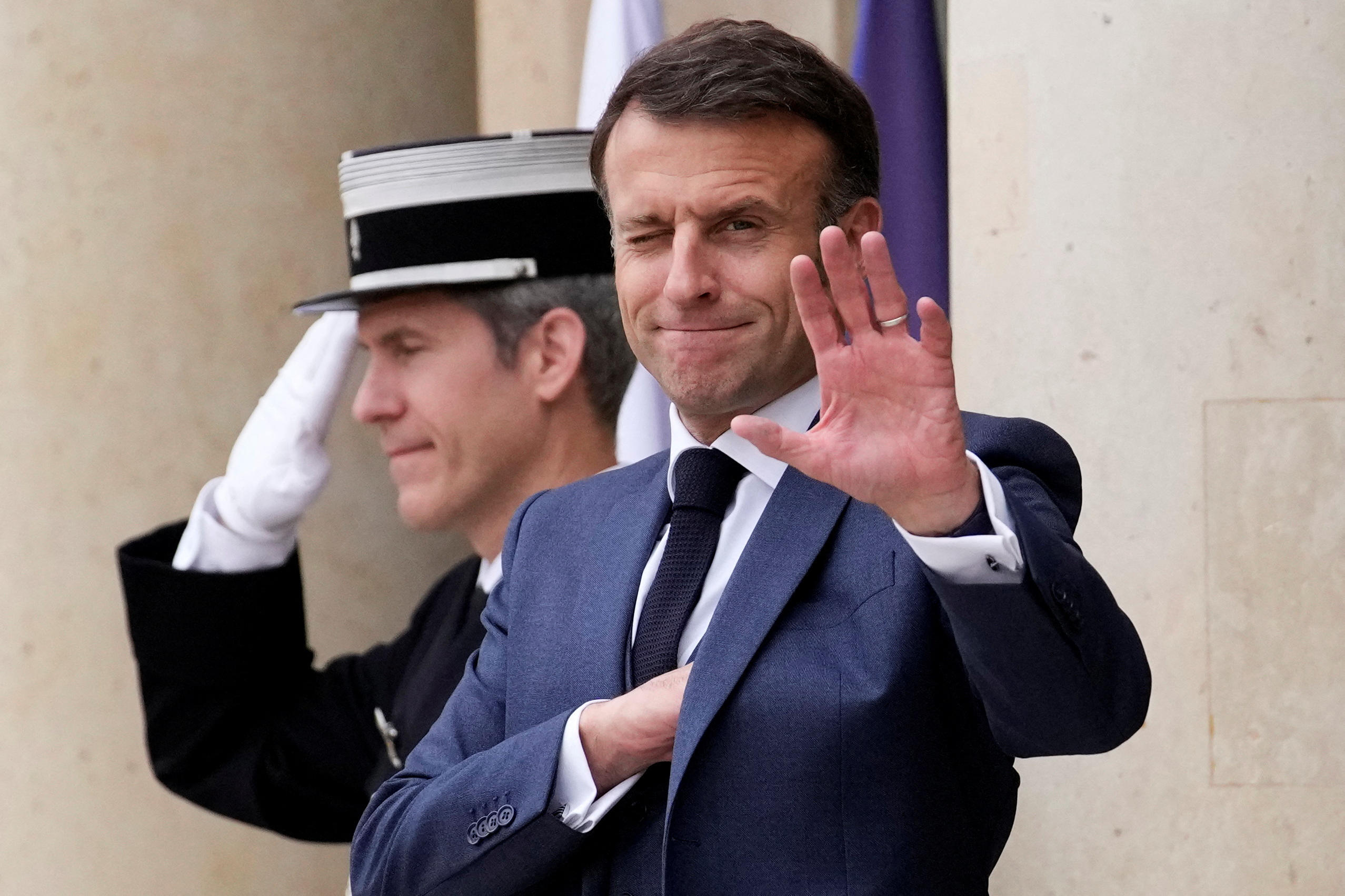 Le président français Emmanuel Macron ce mercredi à l'occasion d'une rencontre avec son homologue de la République démocratique du Congo Félix Tshisekedi à Paris. Christophe Ena/Pool via REUTERS