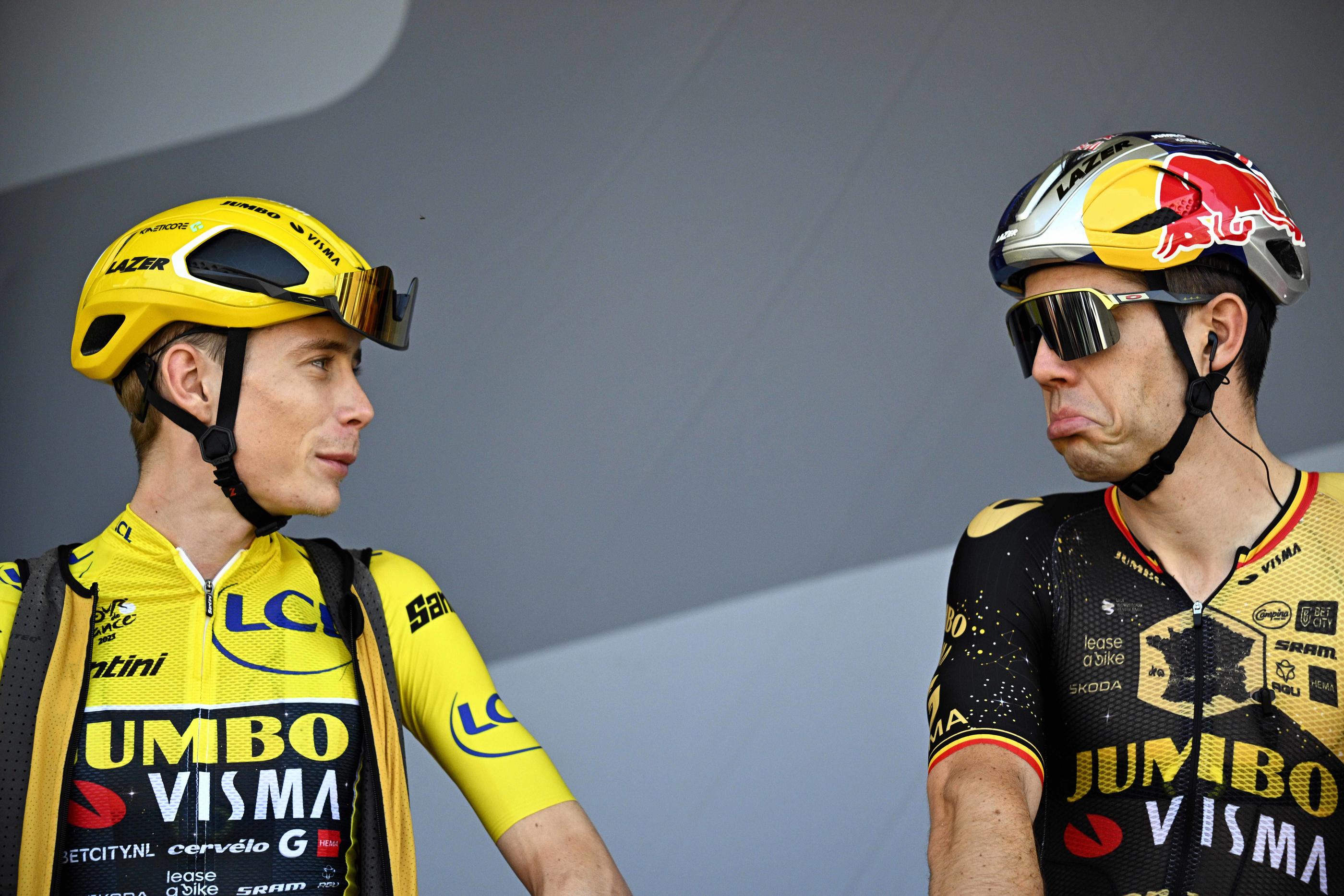 Jonas Vingegaard et Wout van Aert avant la 7e étape du Tour de France. Photo Icon sport